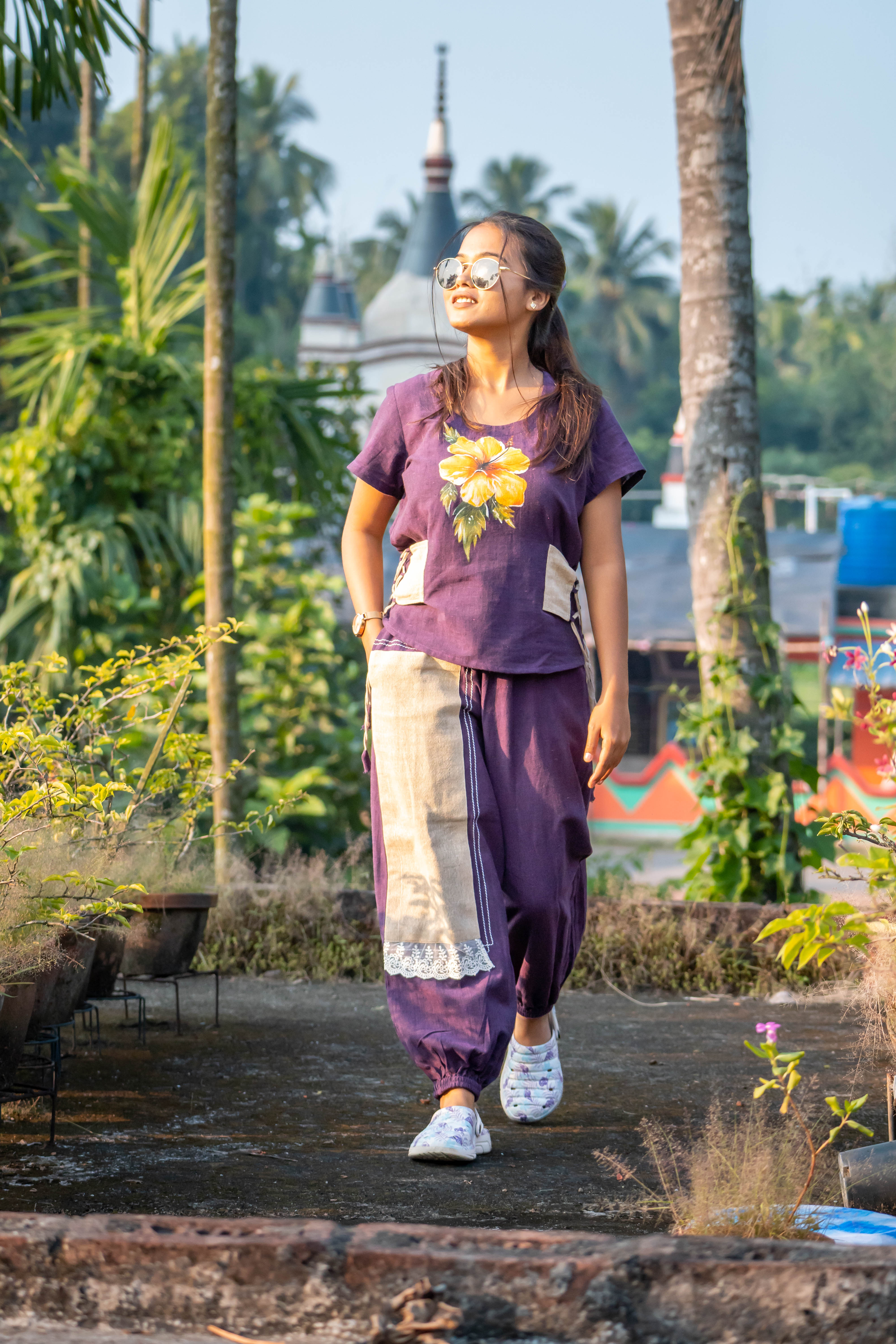 Dark Violet Handloom Coord