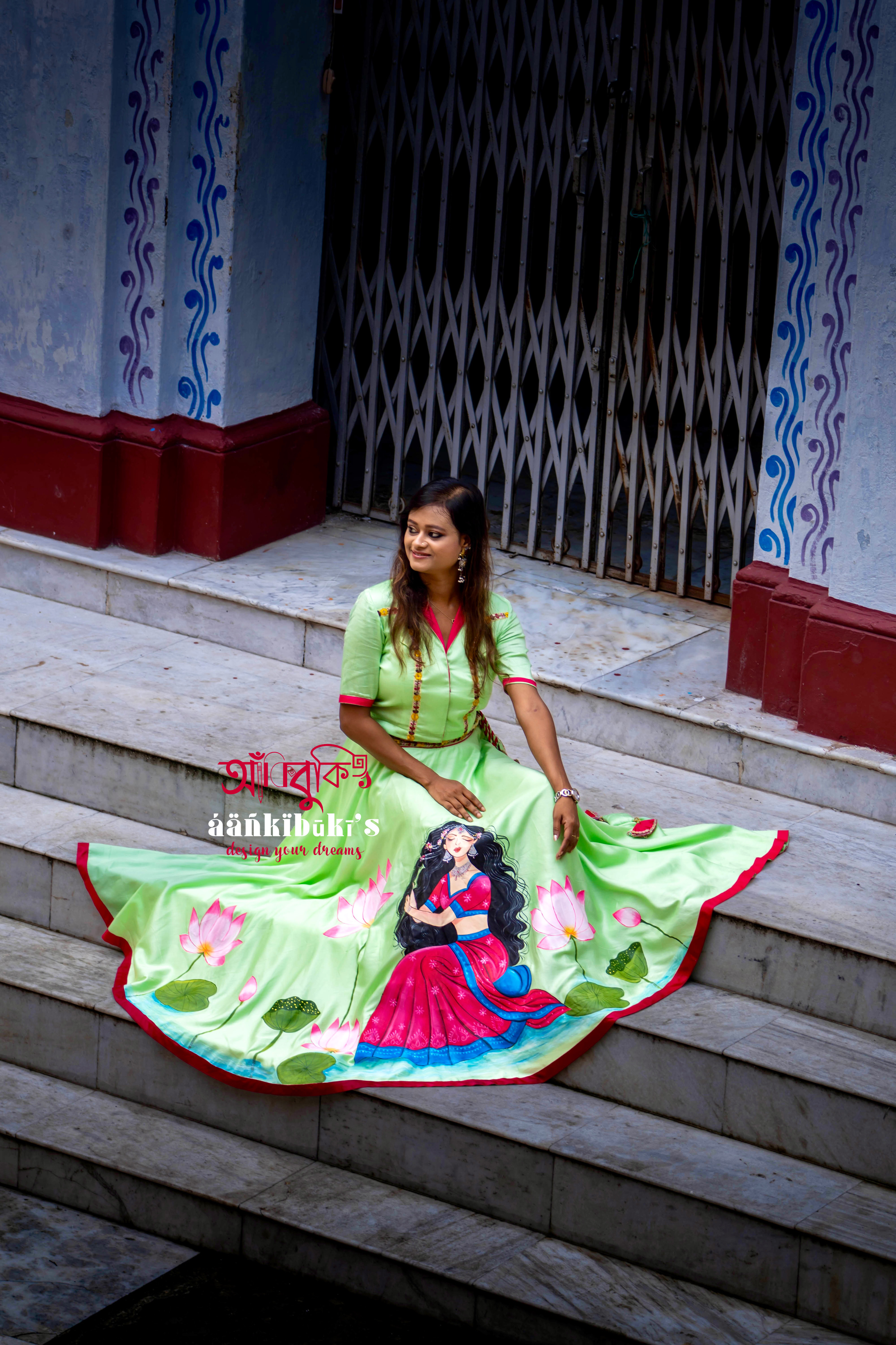 Hand-Painted Lehenga Set
