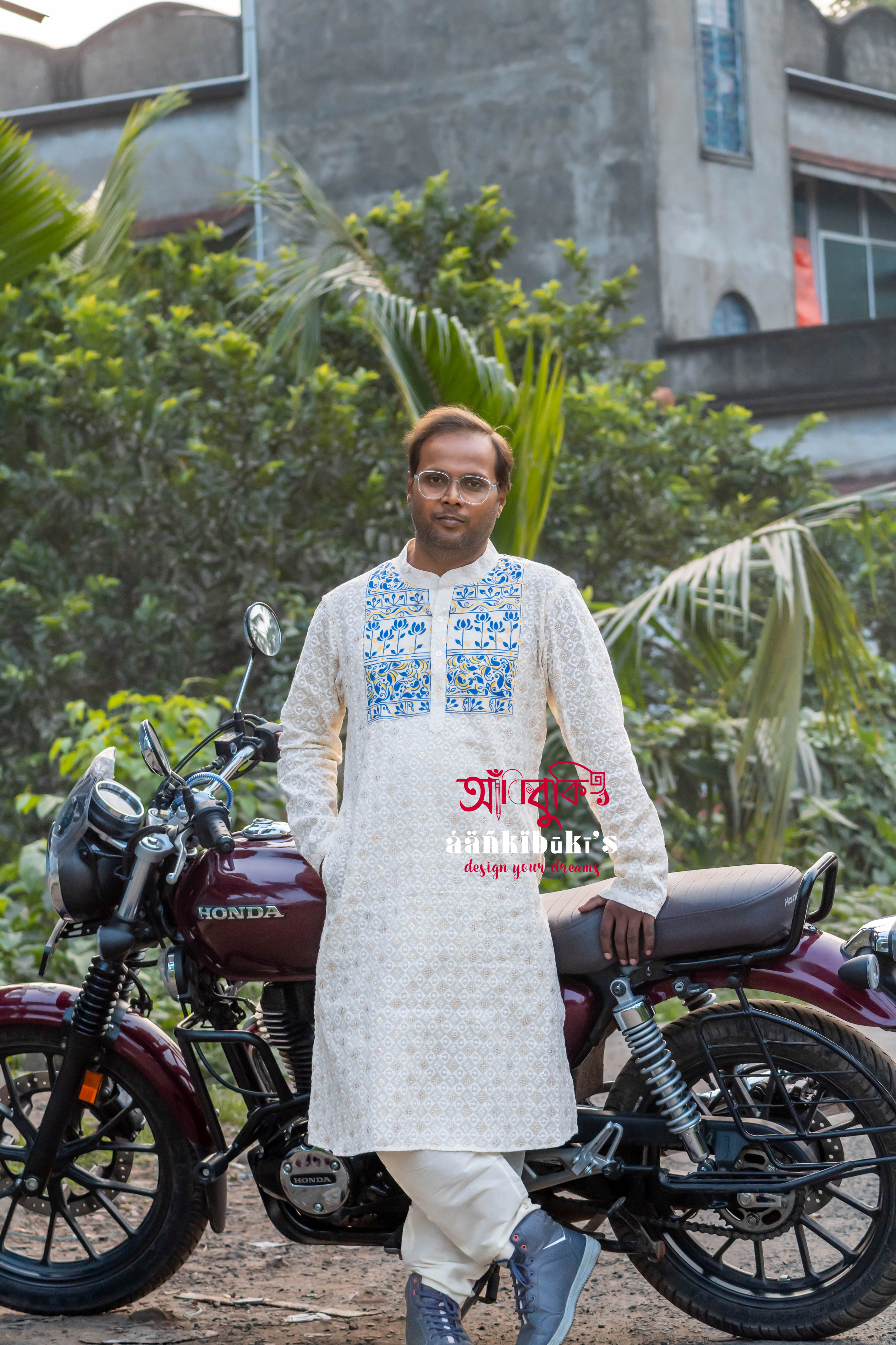 Mens  Hand-painted Traditional Kurta Set