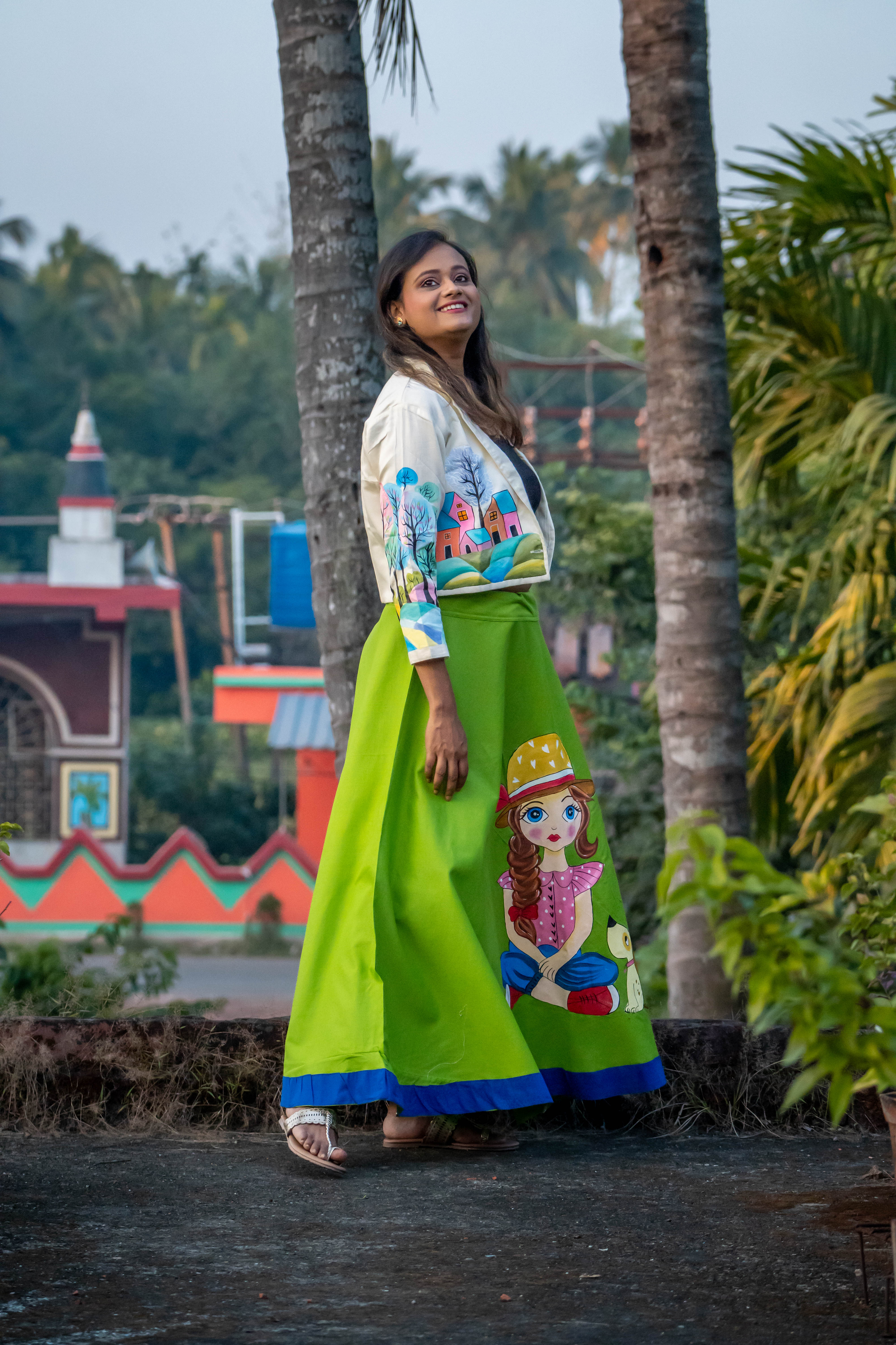 Hand-painted Green Skirt