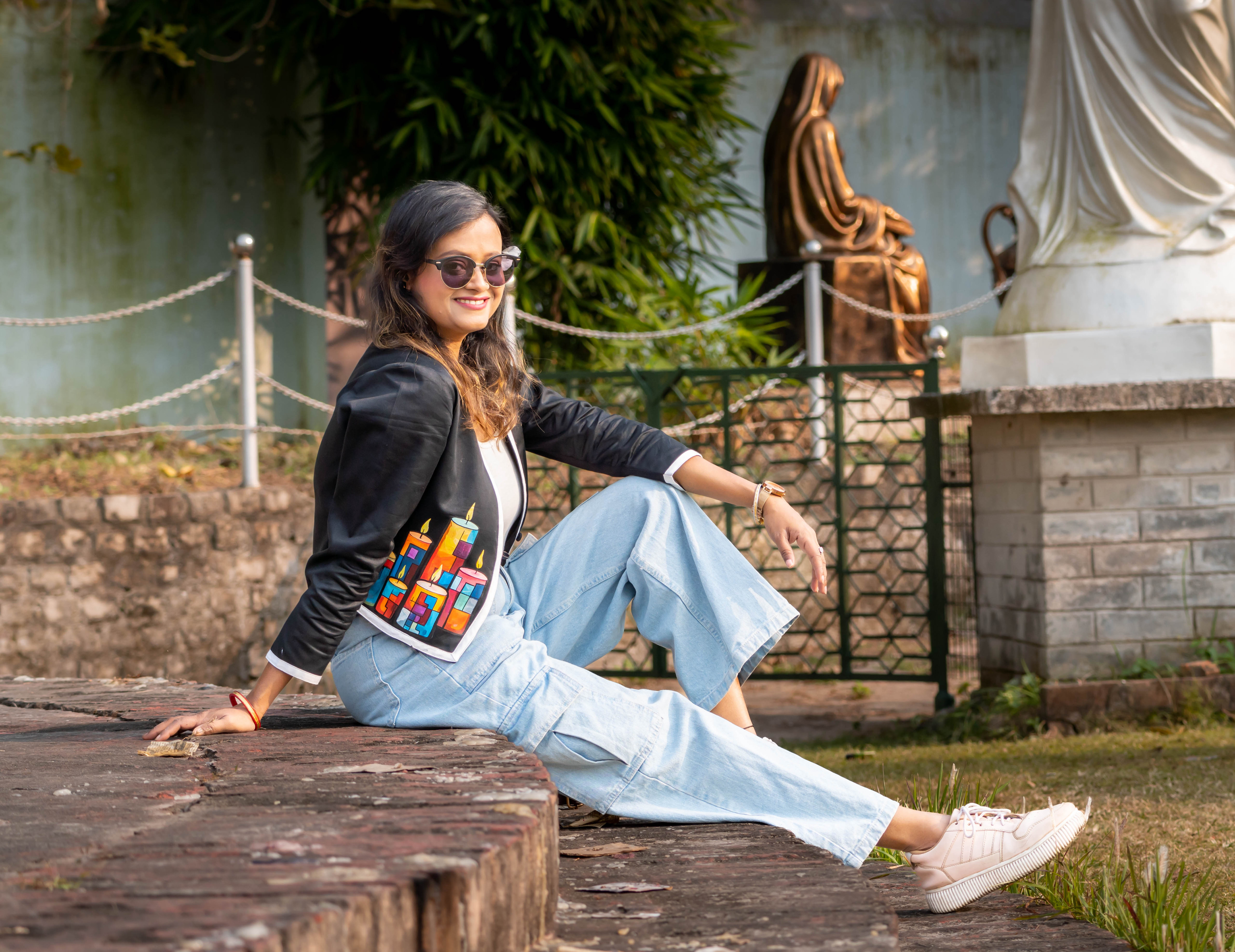 Black Hand-Painted Blazer