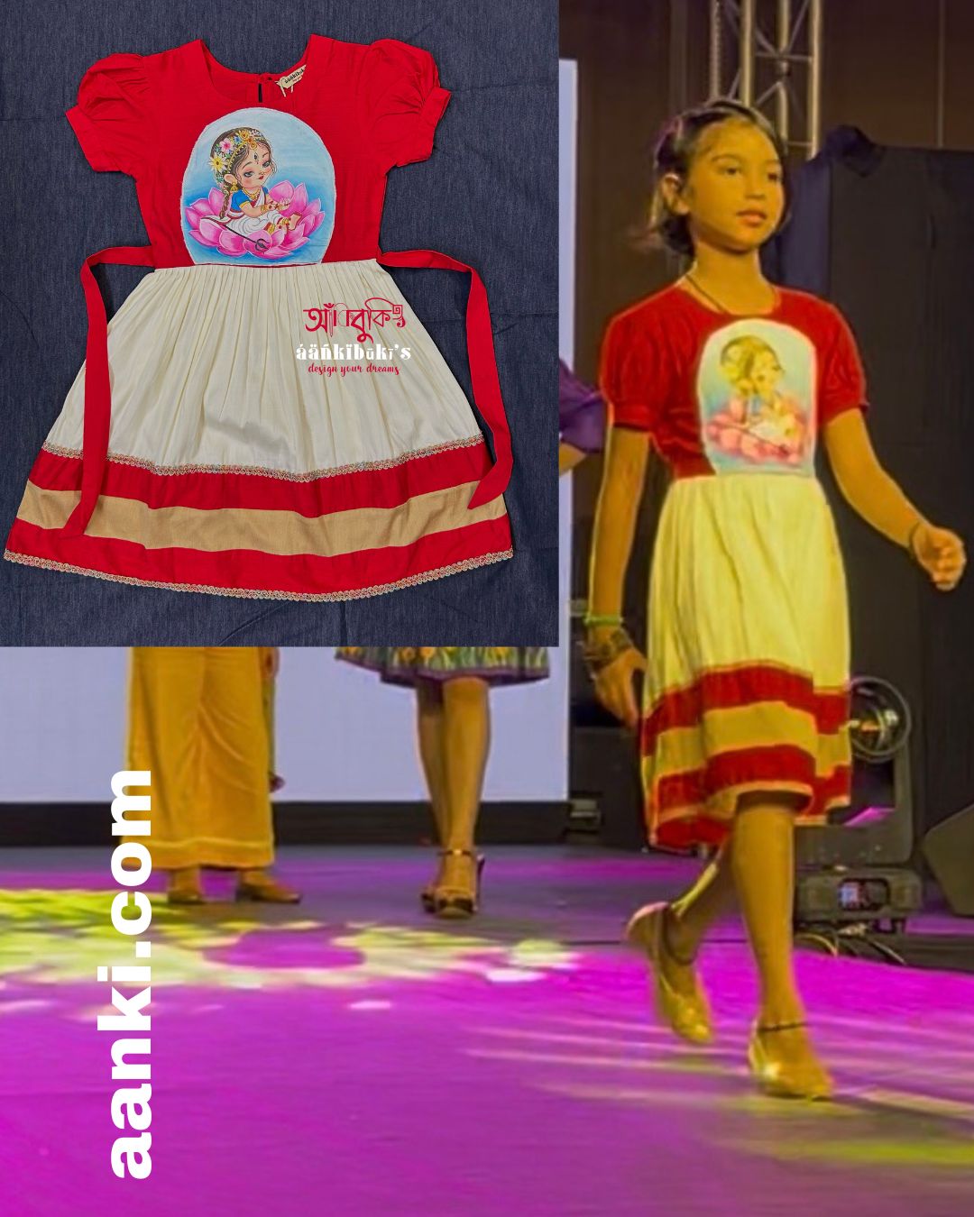 Red Lotus Durga frock