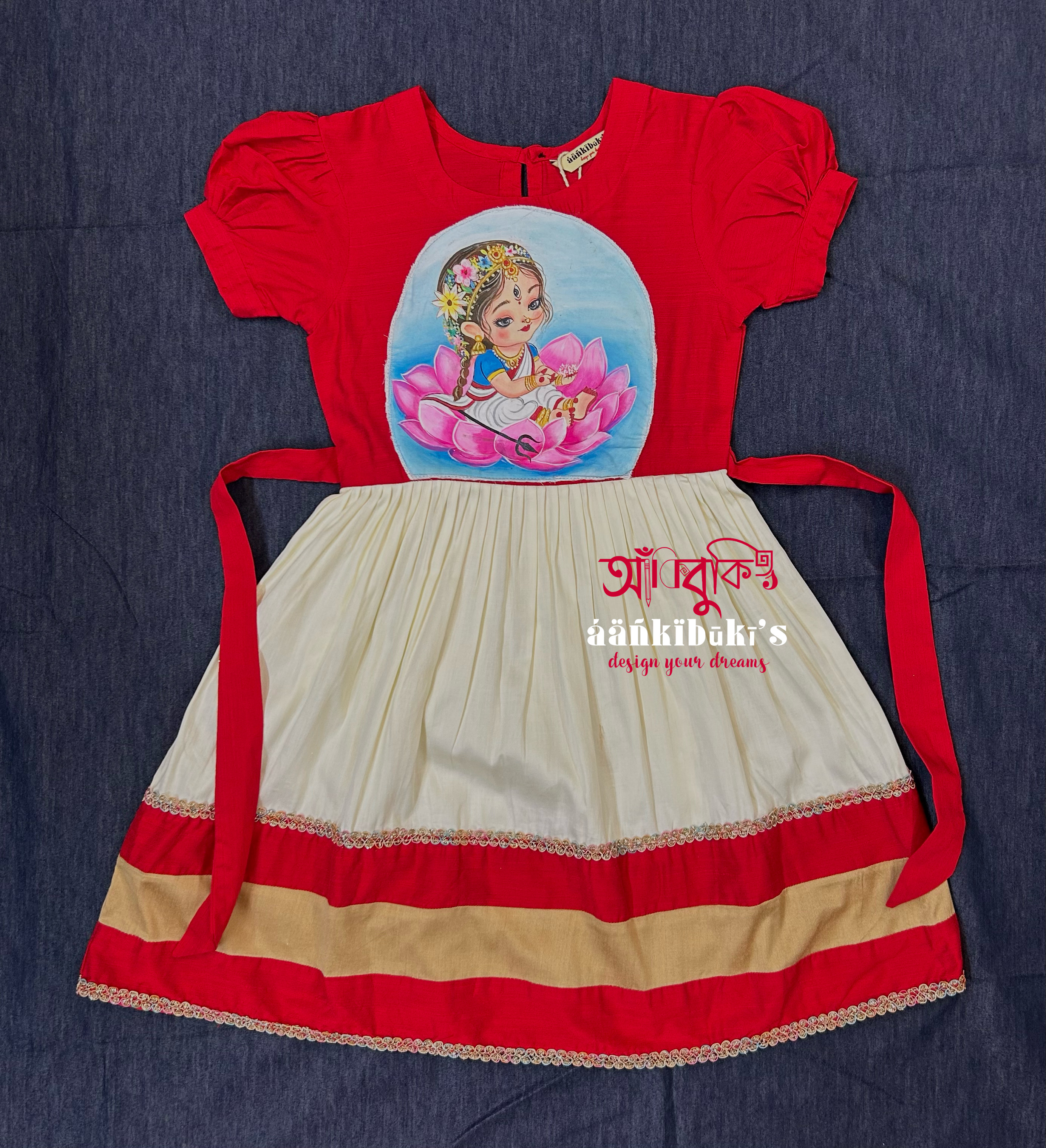 Red Lotus Durga frock