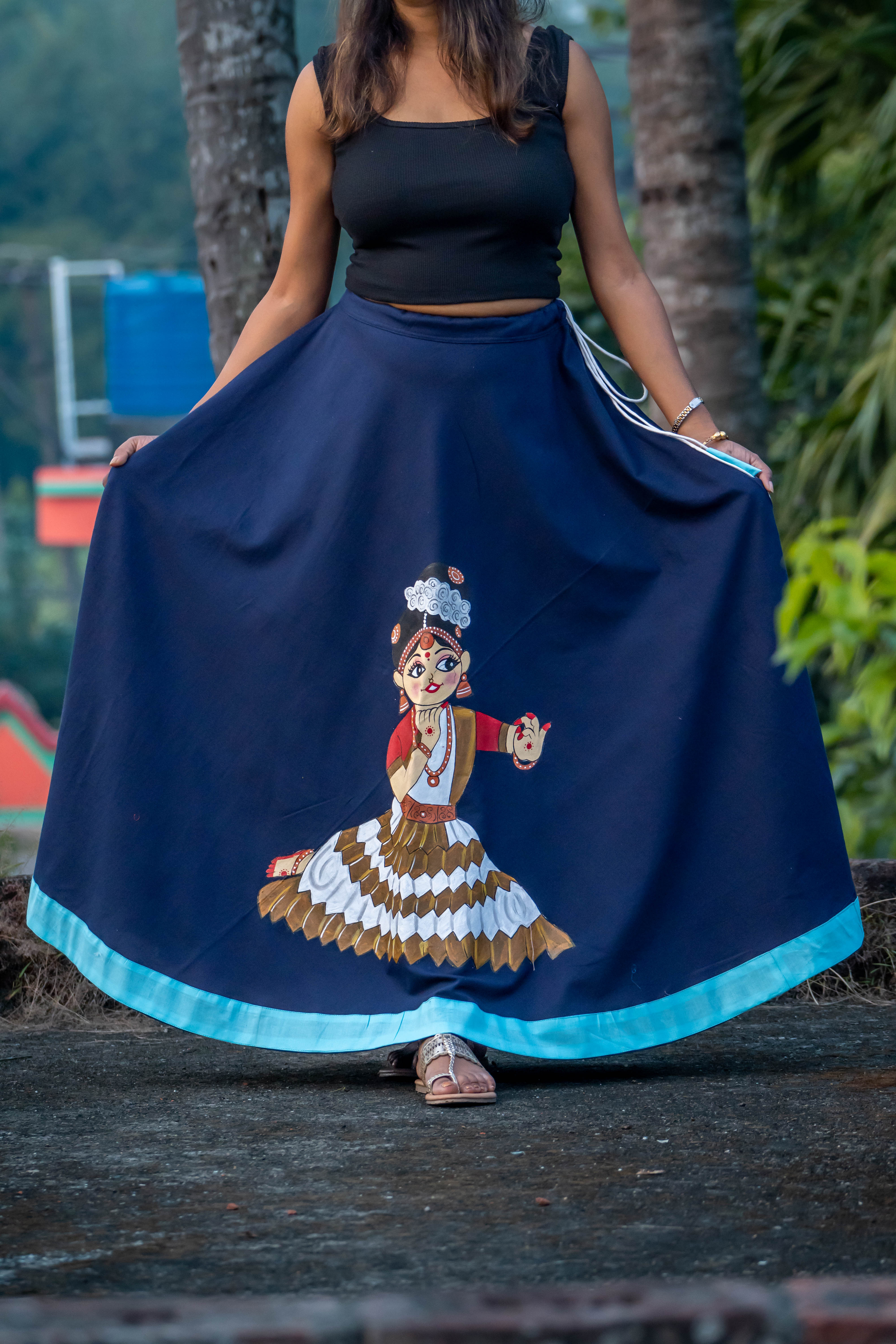 Hand-painted ethnic skirt