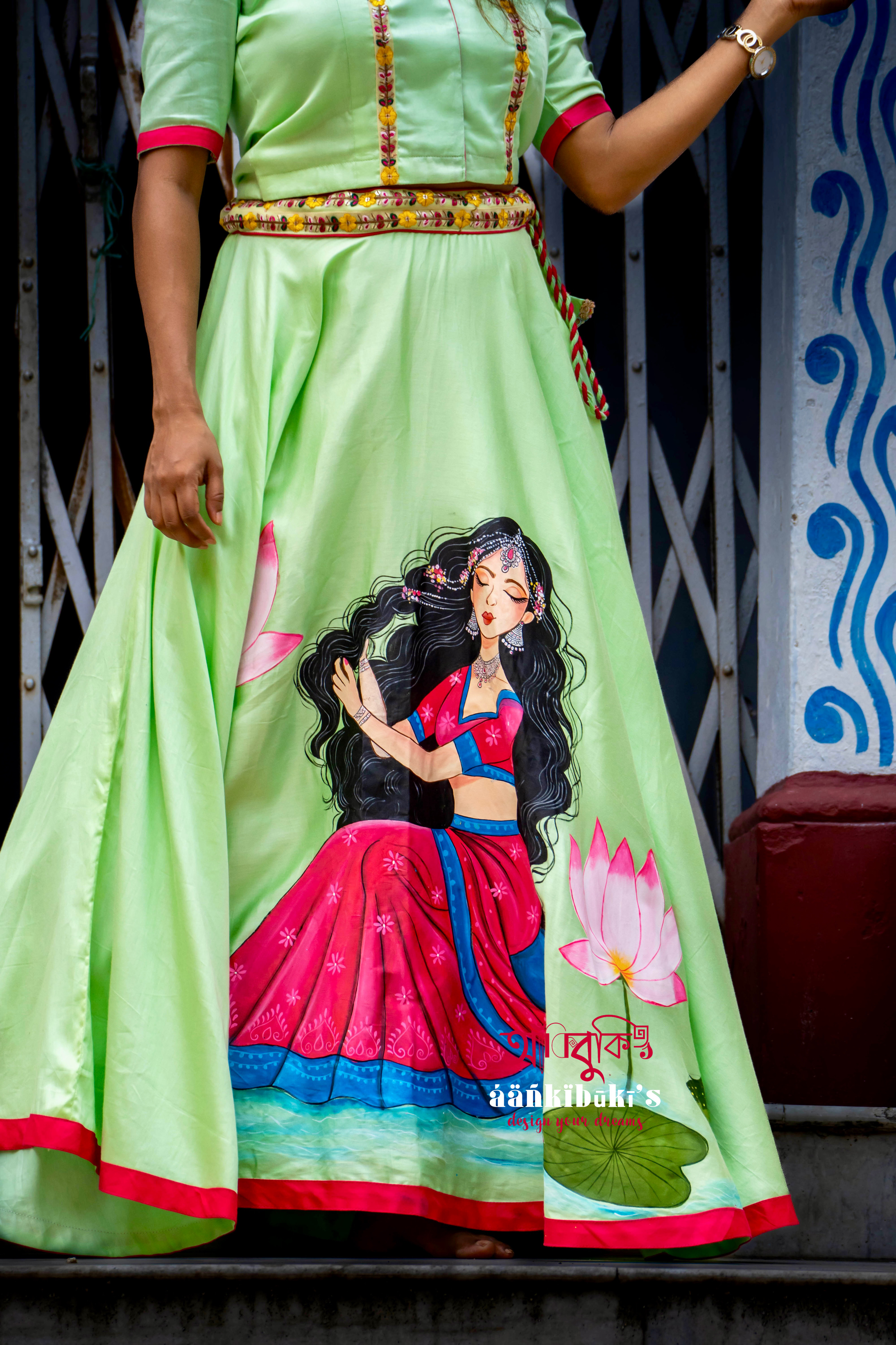 Hand-Painted Lehenga Set