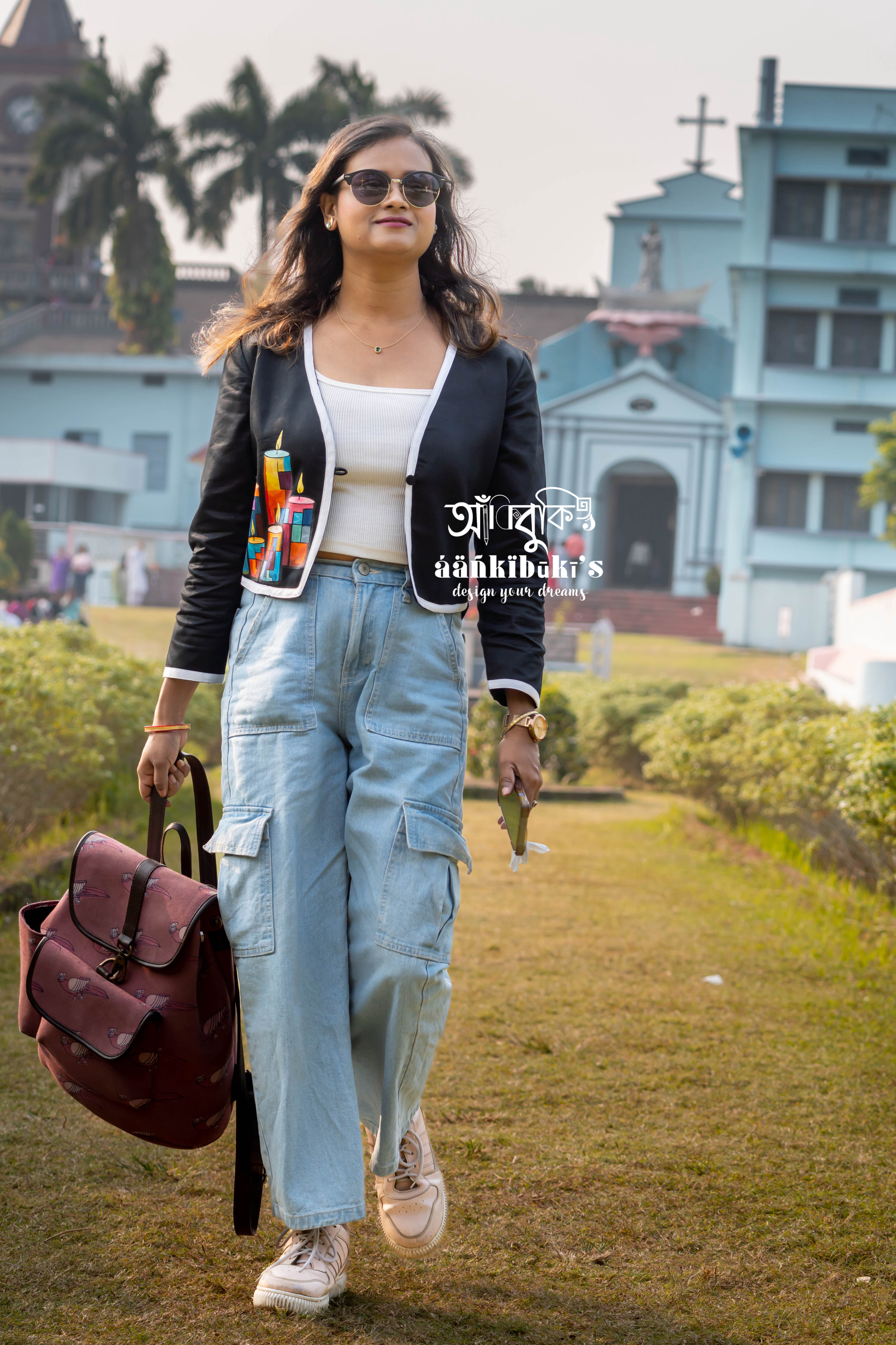 Black Hand-Painted Blazer