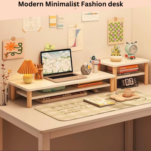 Wooden Desktop Organizer Stand – Stylish Desk Storage for Office, Study, or Makeup Supplies