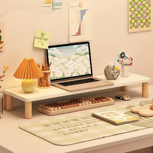 Wooden Desktop Organizer Stand – Stylish Desk Storage for Office, Study, or Makeup Supplies