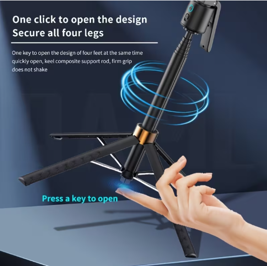 QAML Q13 AI Auto-Tracking Selfie Stick Tripod – 360° Face Tracking & Wireless Remote Control