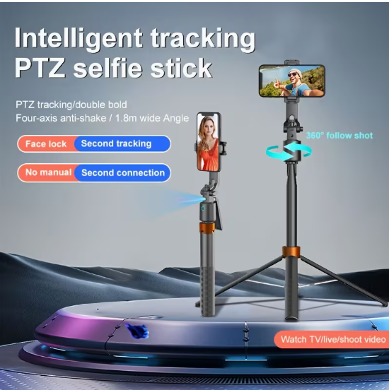 QAML Q13 AI Auto-Tracking Selfie Stick Tripod – 360° Face Tracking & Wireless Remote Control