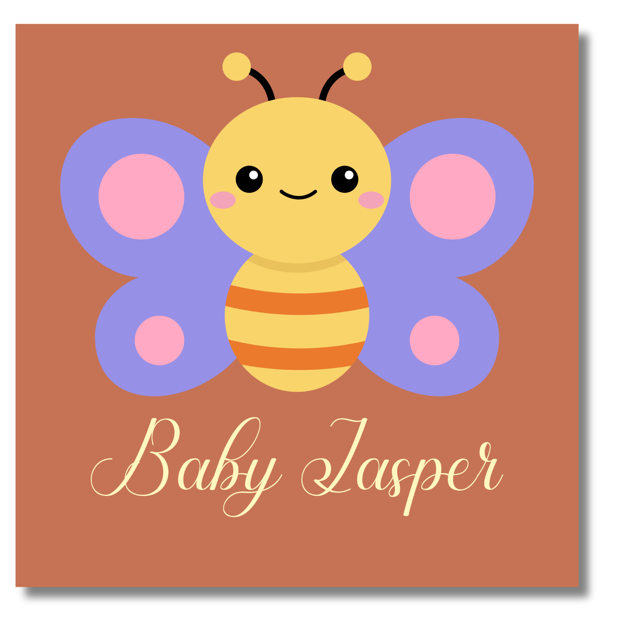 Baby Bee Wall Art - 8 x 8 in