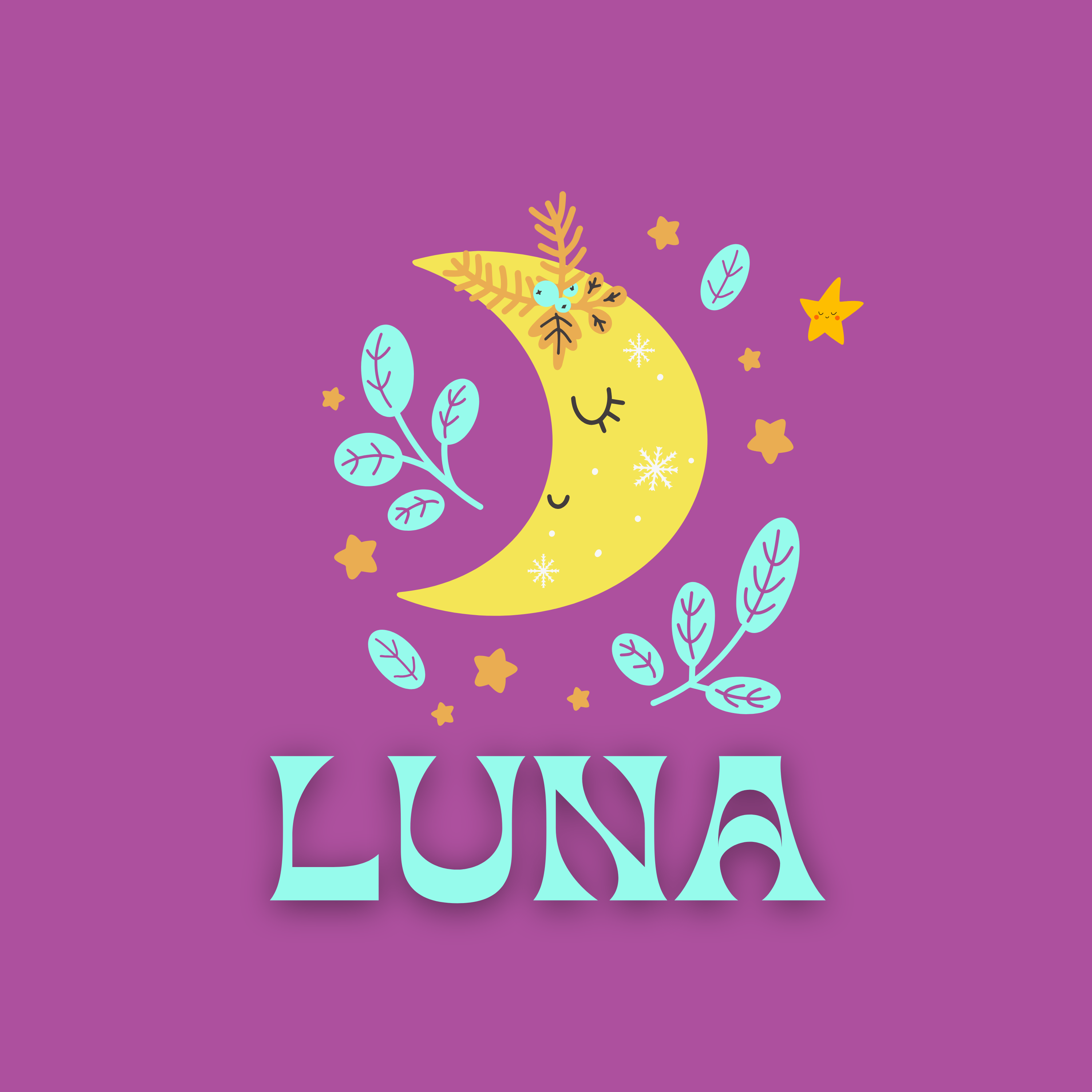 Custom Moon Decorative Print - Burgundy- 8x 8 in