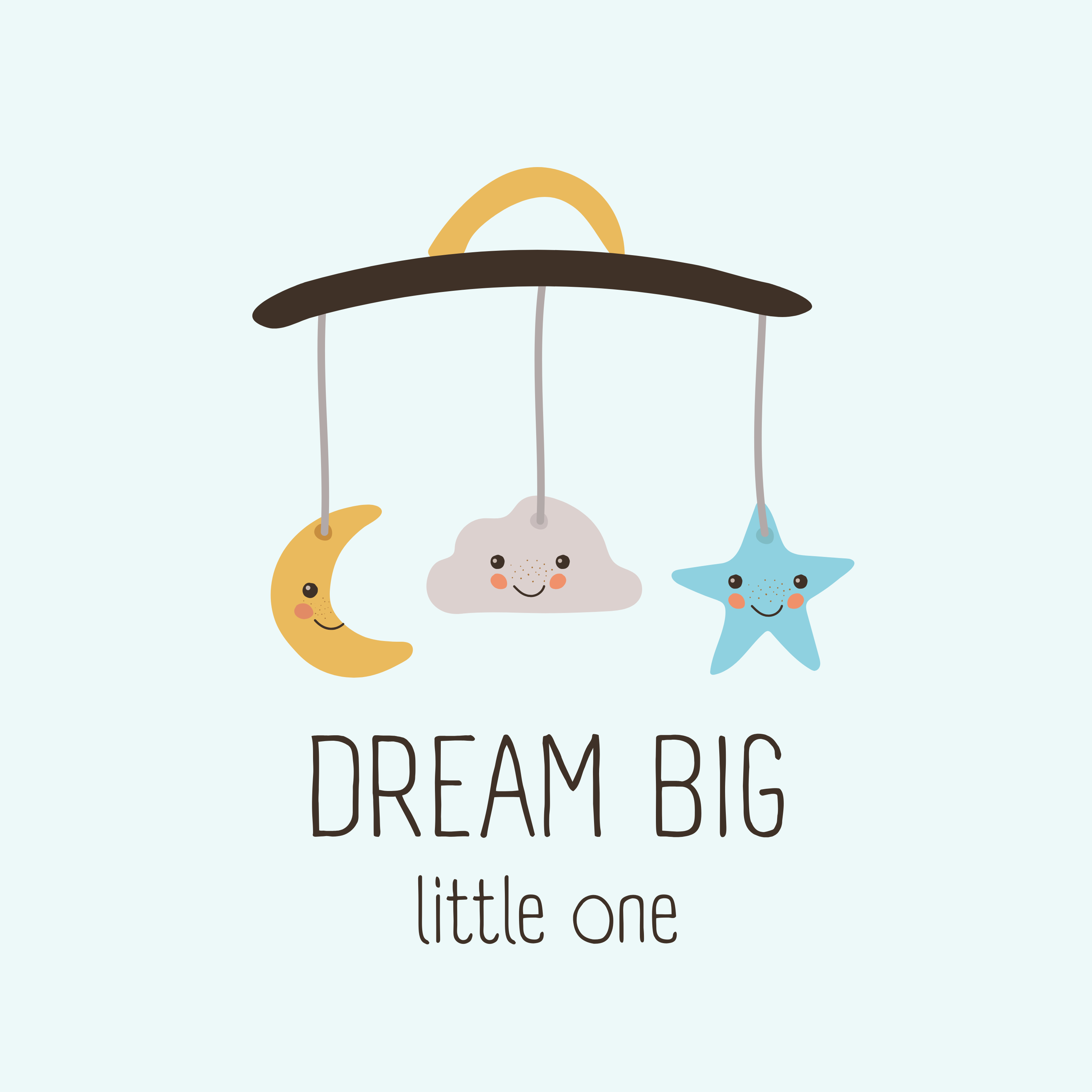 Dream Big Baby Mobile -  Art Print 8 x 8 in