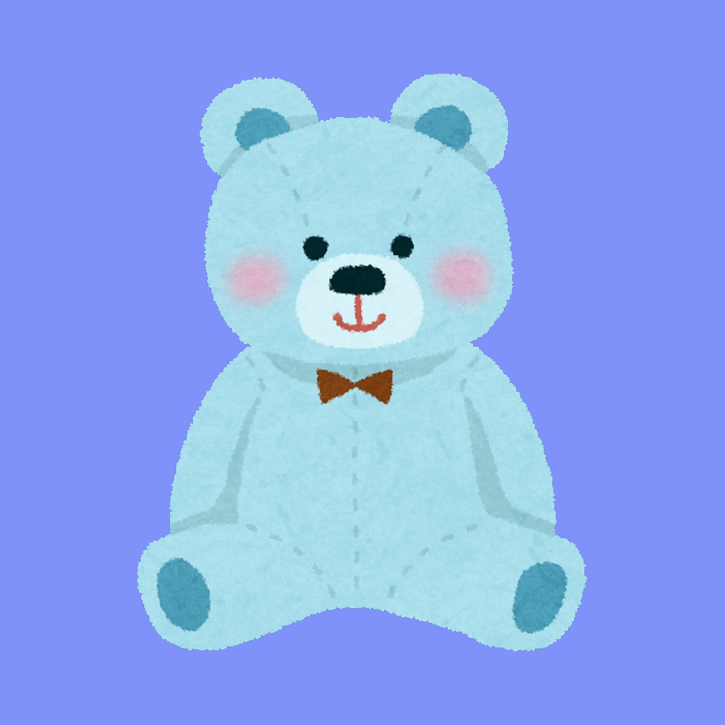 Blue Teddy Bear Print - 8 x 8 in