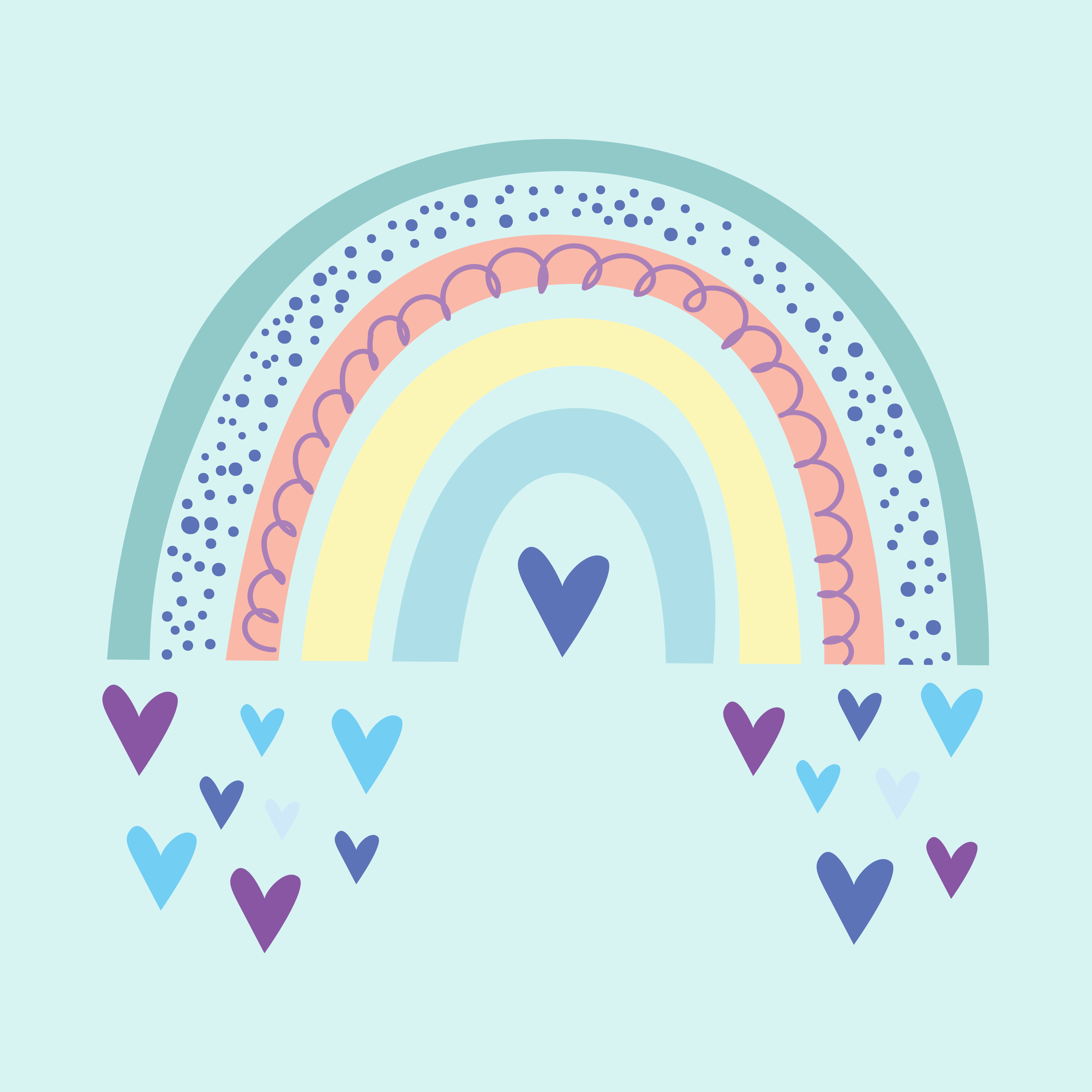 Rainbow Heart Art Print
