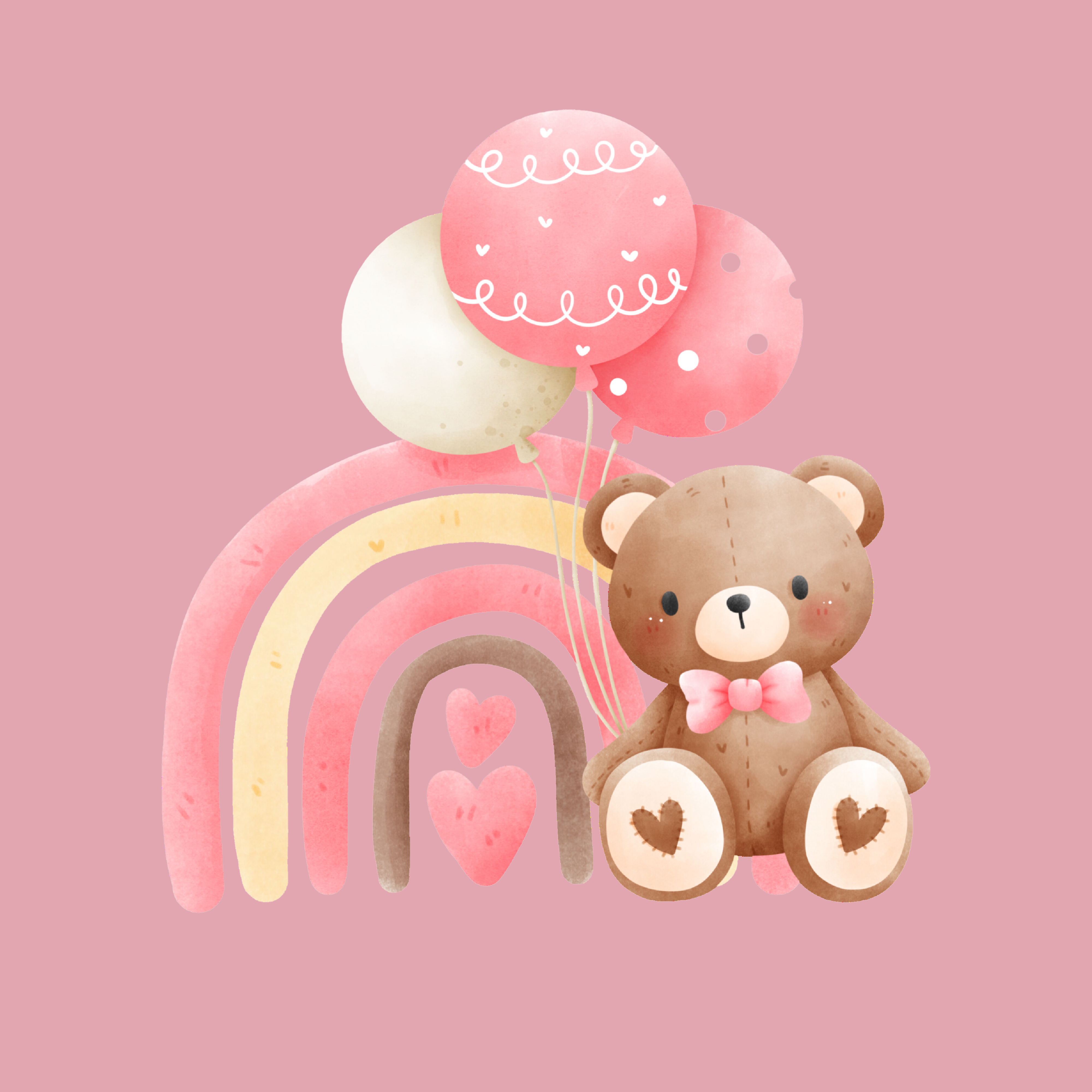 Teddy Bear with Balloons - Wall Art