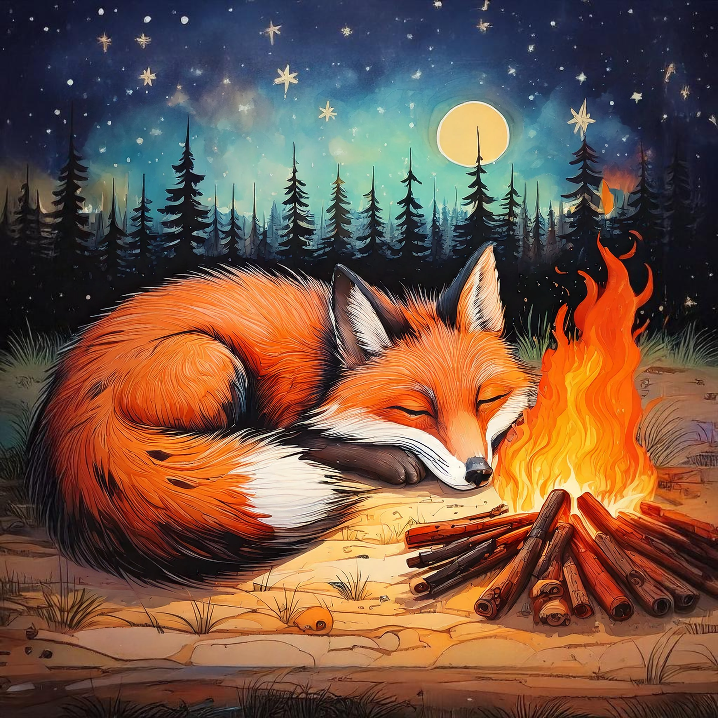 Sleeping Fox