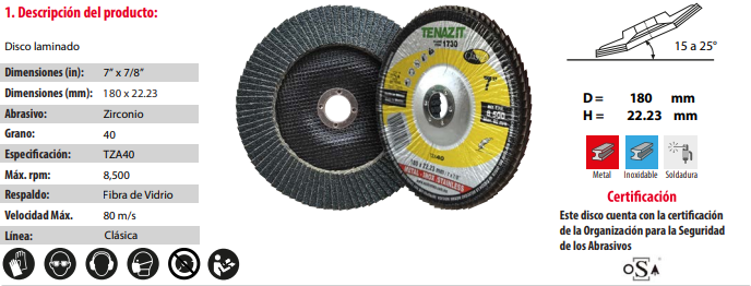 Disco Laminado Tenazit 7"