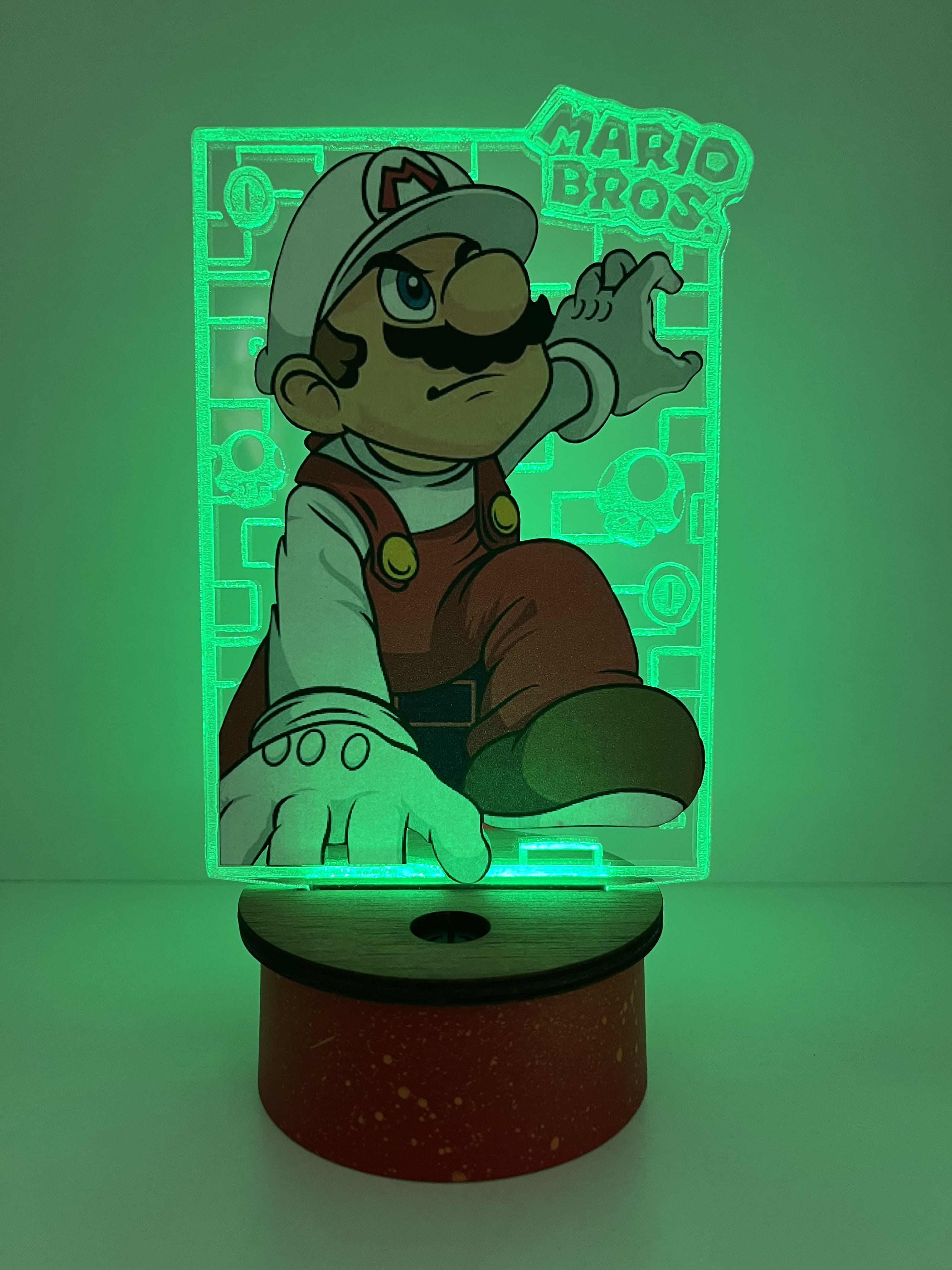 Lámpara Acrílico Super Mario Bros Fuego