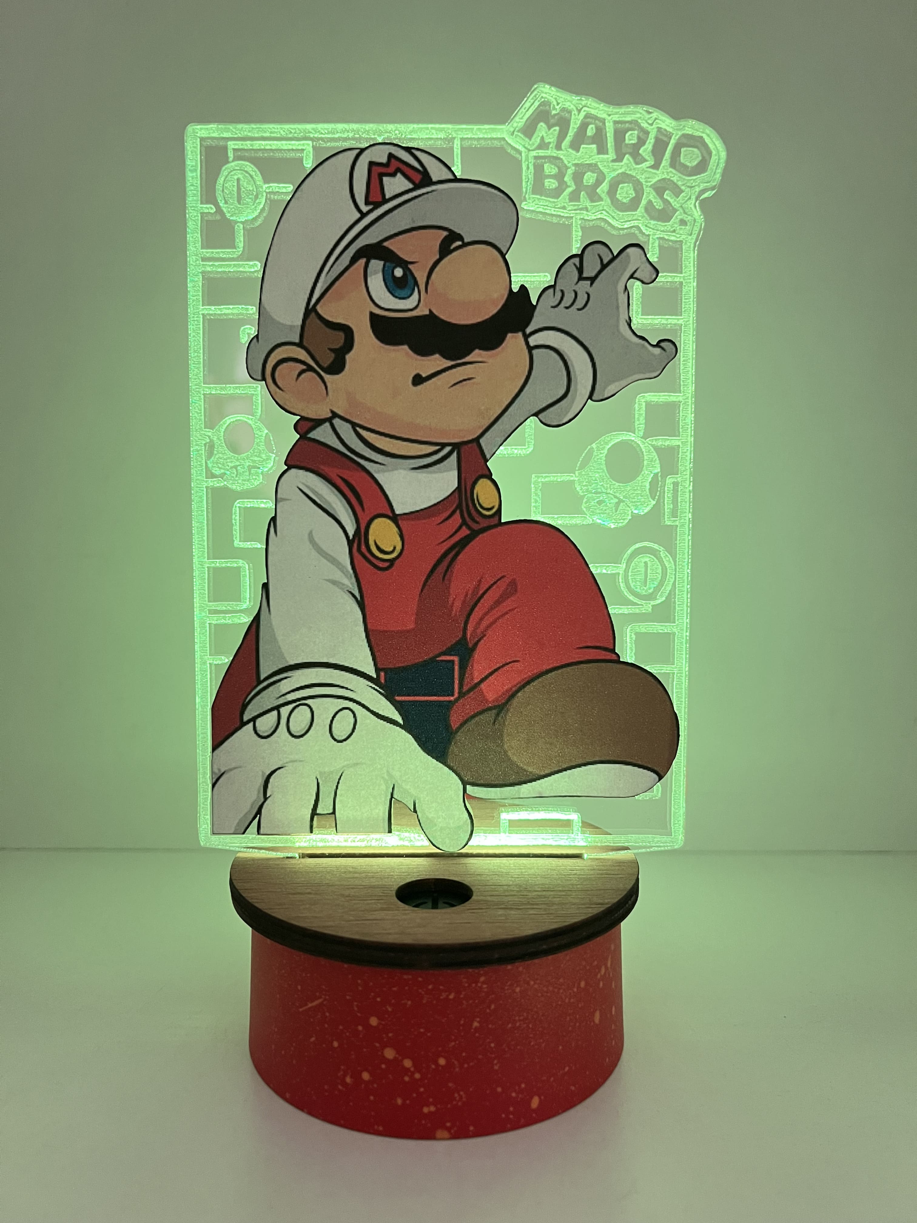 Lámpara Acrílico Super Mario Bros Fuego