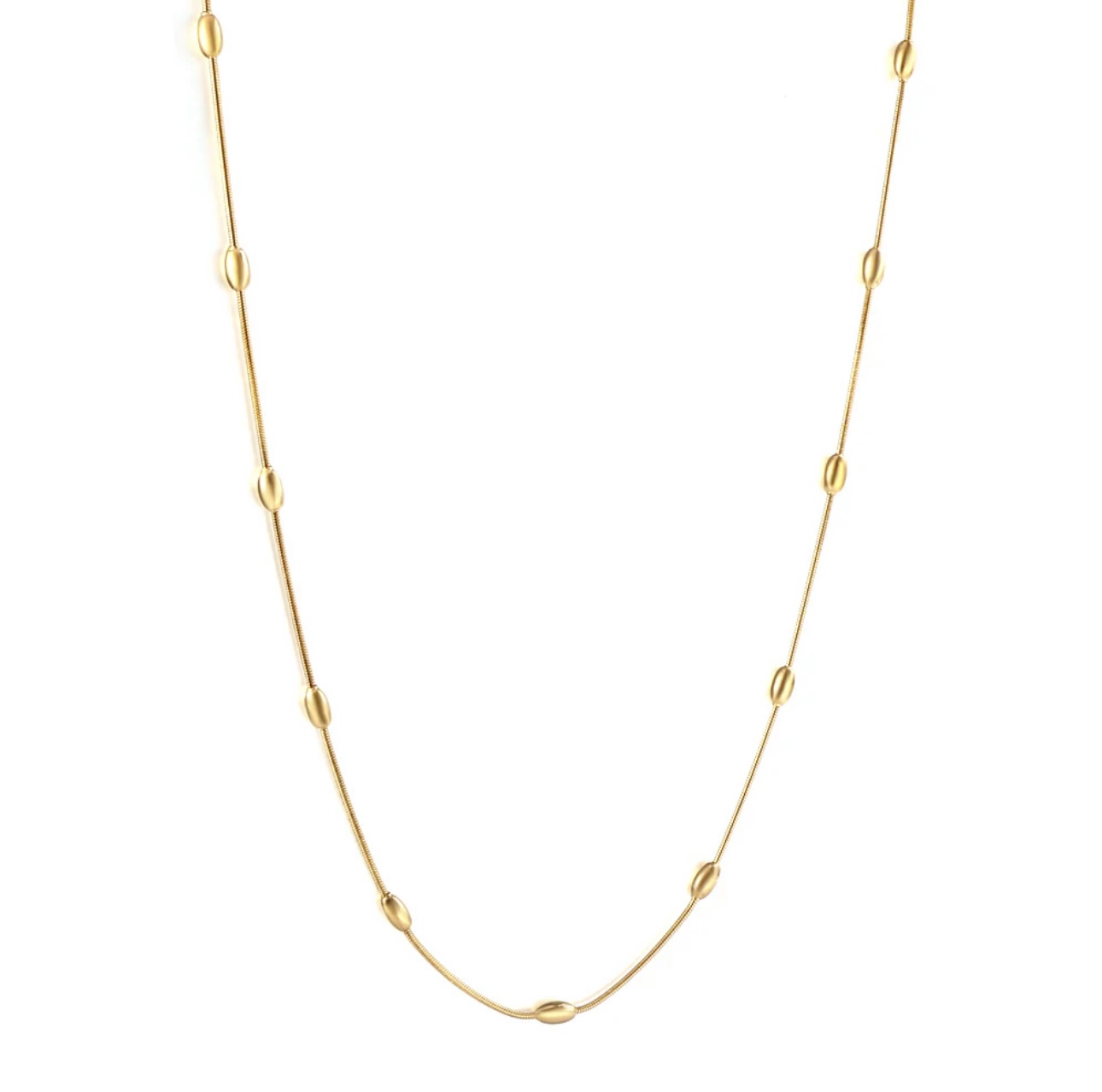 Oval Steel Beads Necklace