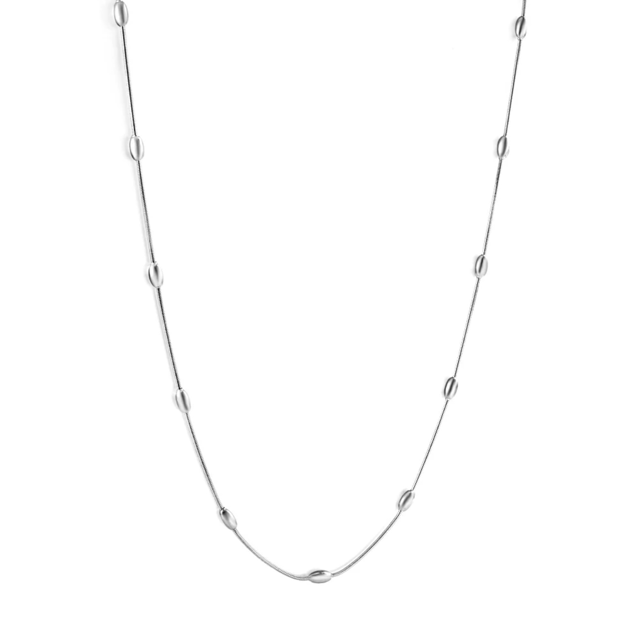 Oval Steel Beads Necklace