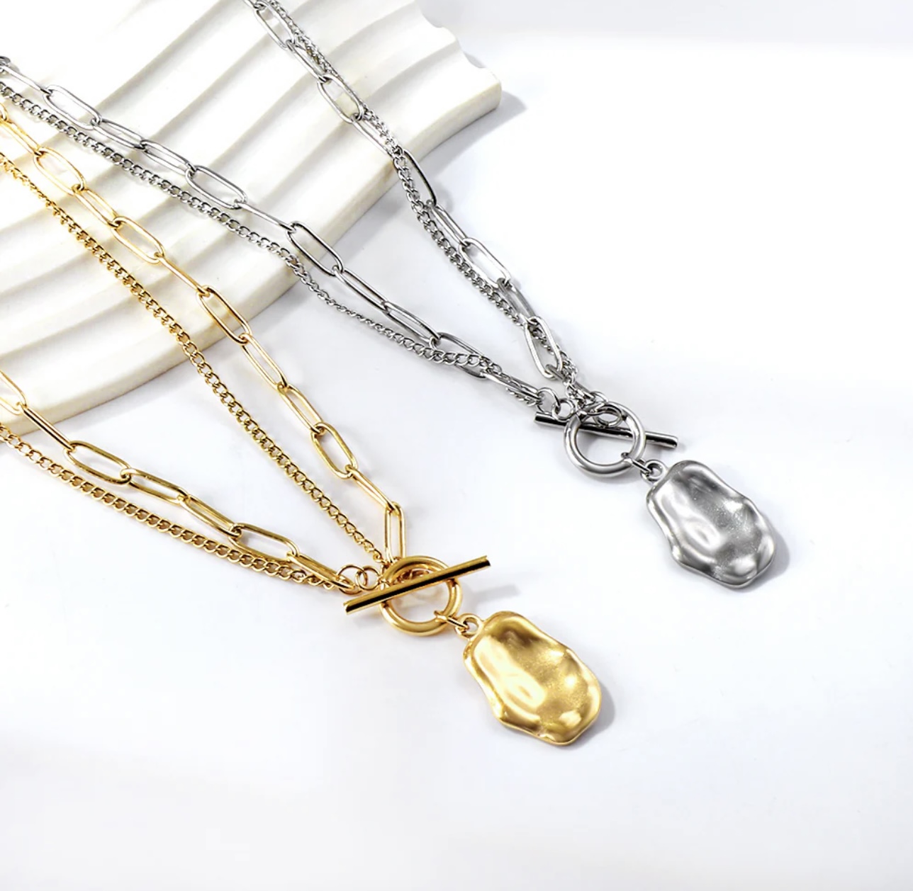 Long Pendant Double Chain