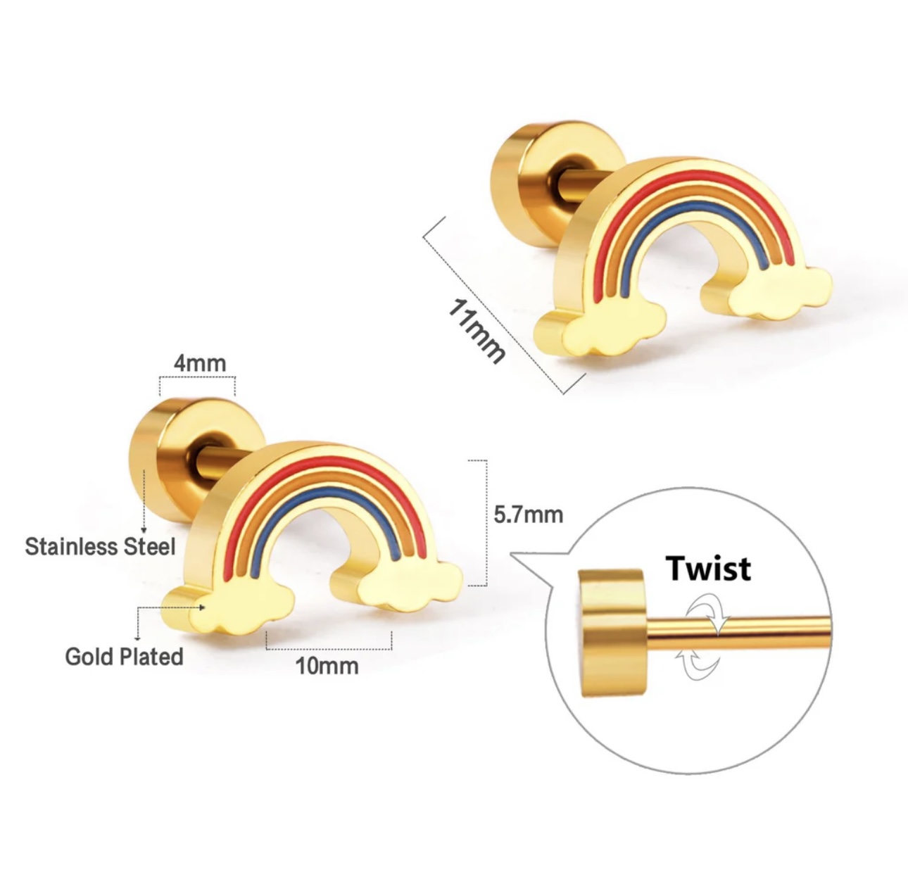 Mia Rainbow Small Earrings