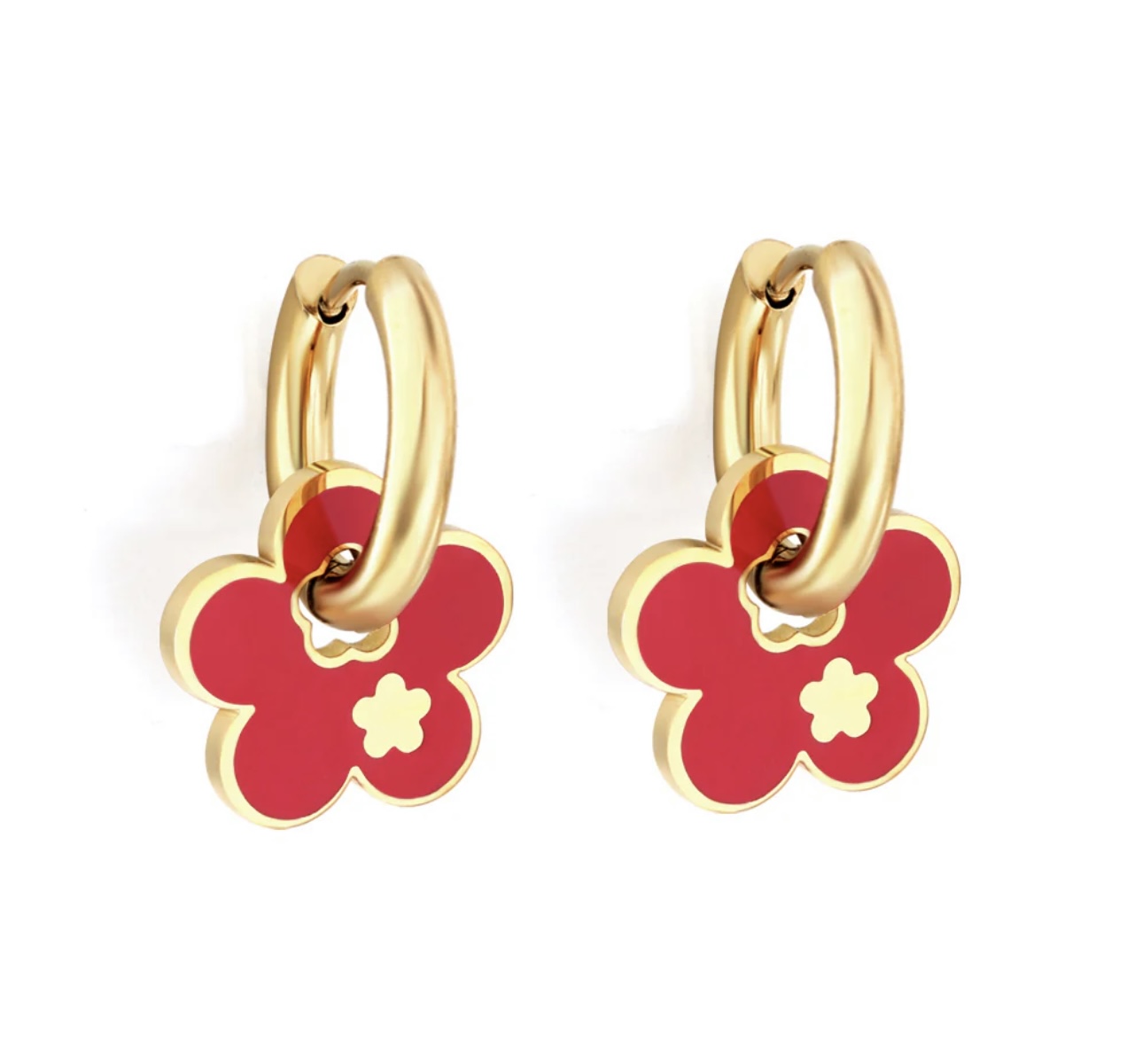 Red Plum Blossom earrings