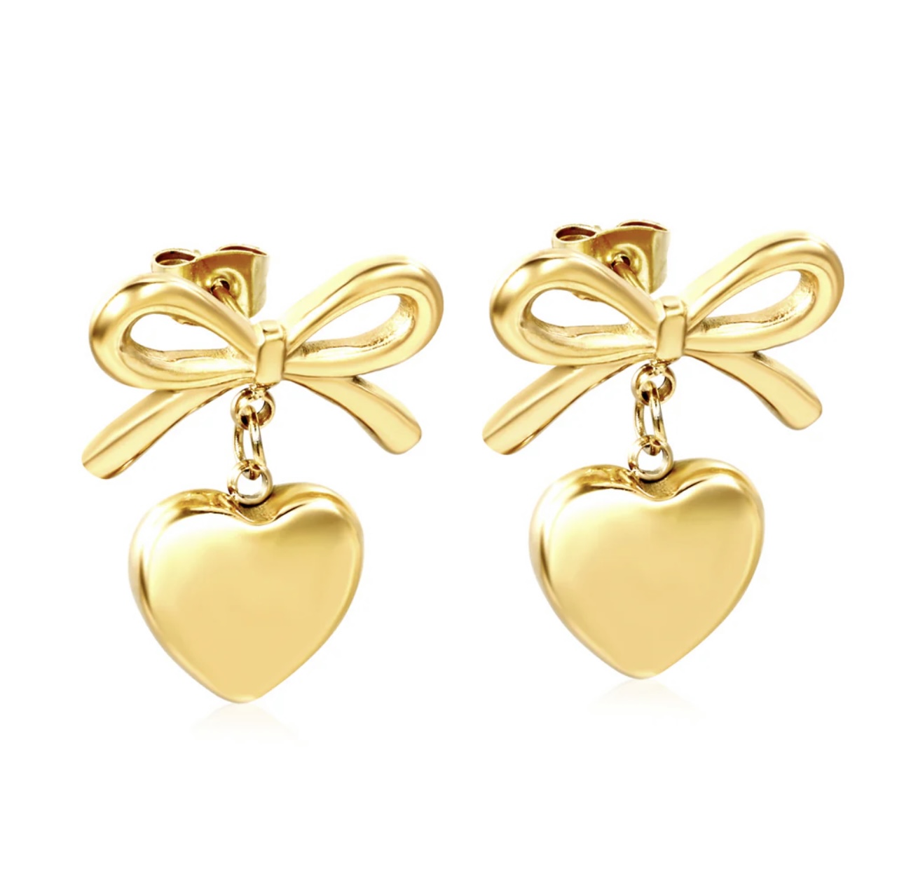 Lia's Bow Heart Earrings