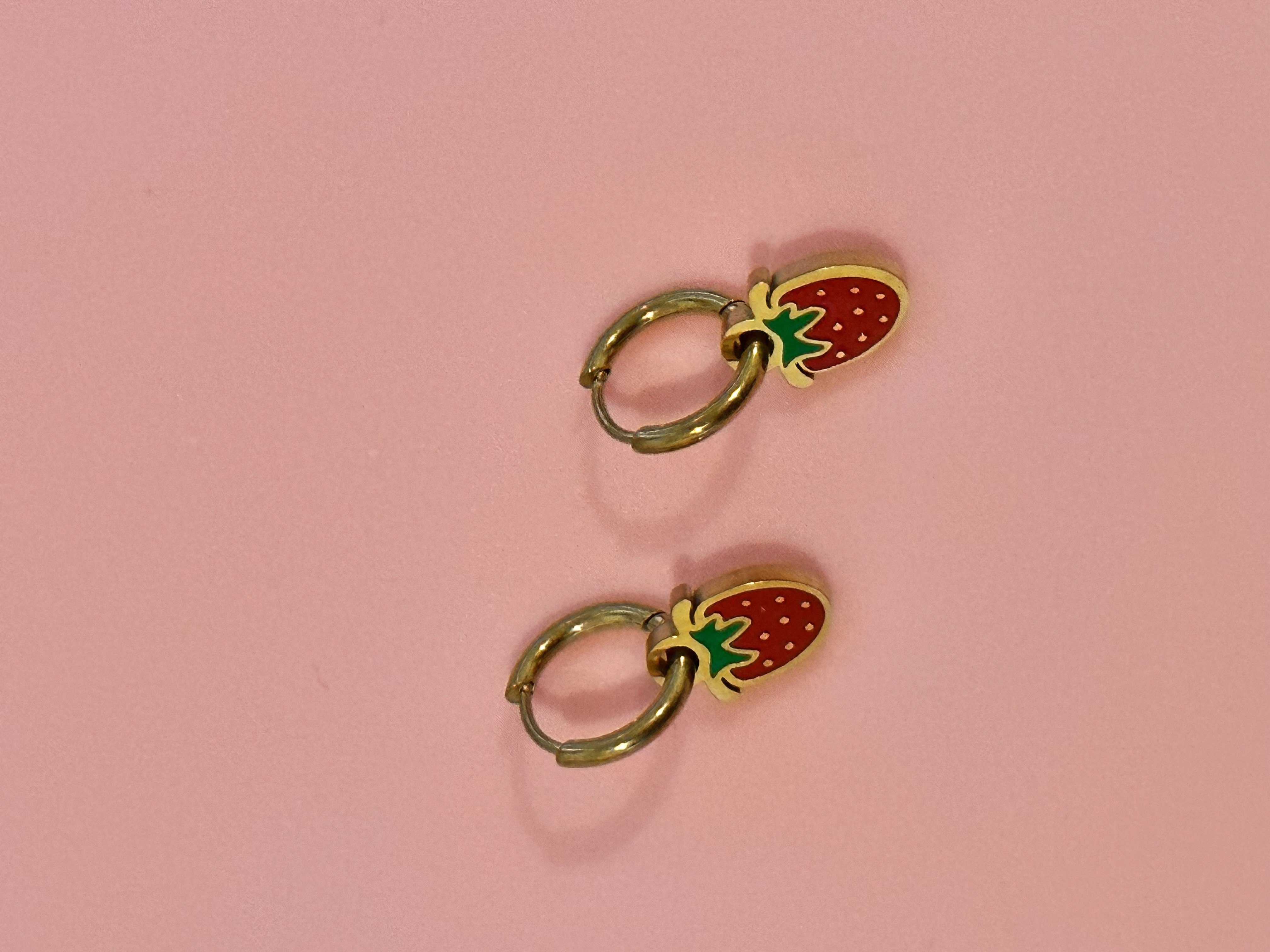 Sweet Strawberry Hoops Earrings 