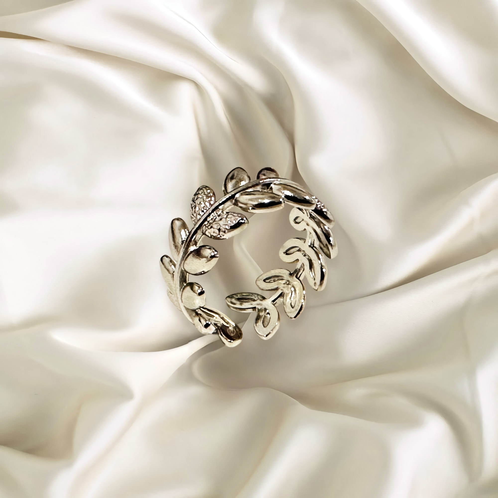 Olive Leaf Adjustable Ring
