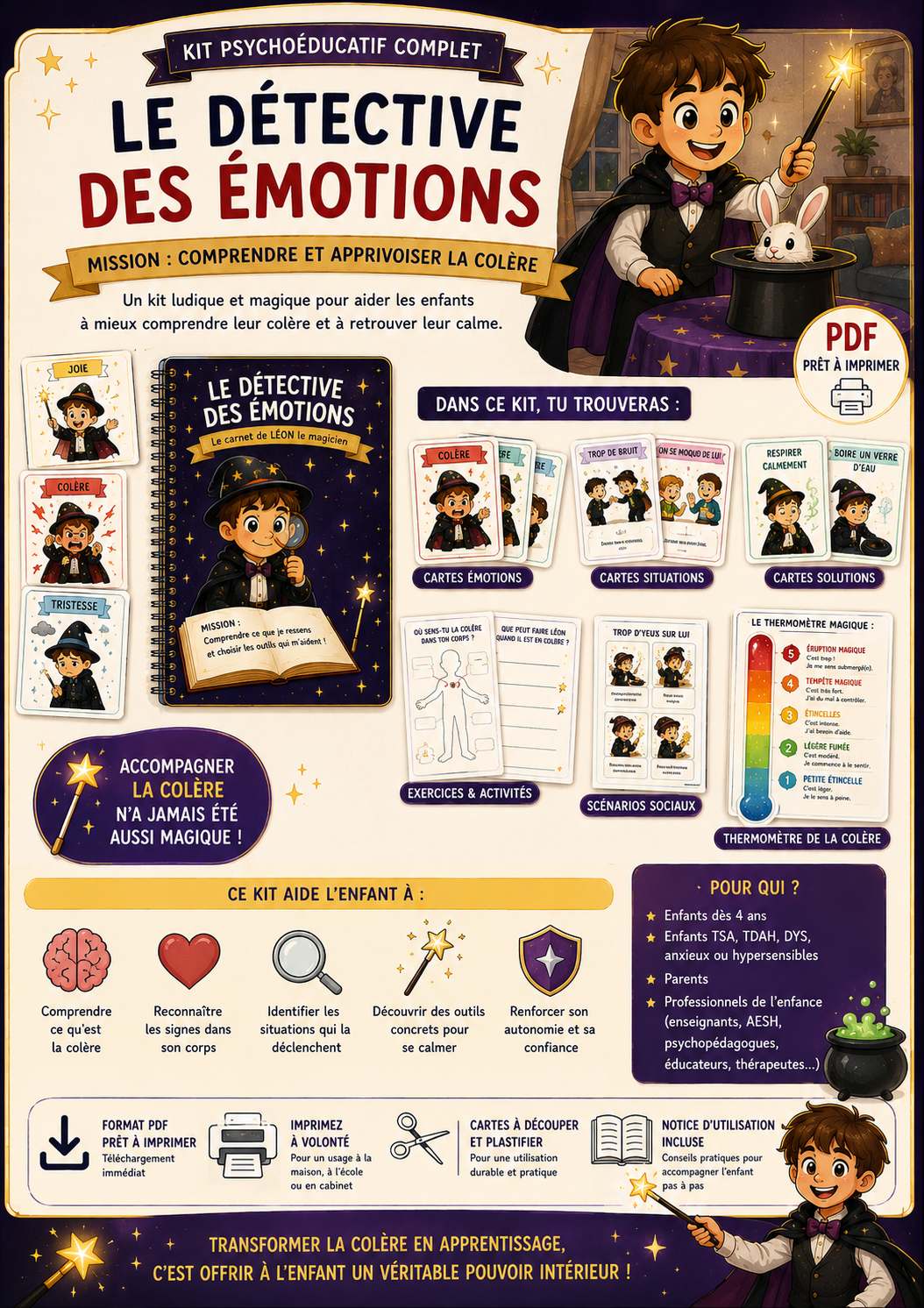 Comprendre et Apprivoiser la Colère Kit psychoéducatif complet pour enfants