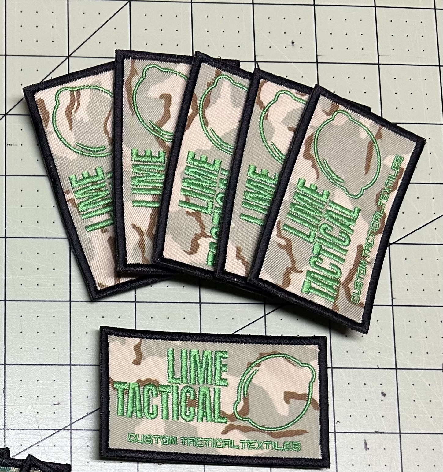 Lime Tactical 2x3" hook backed patches