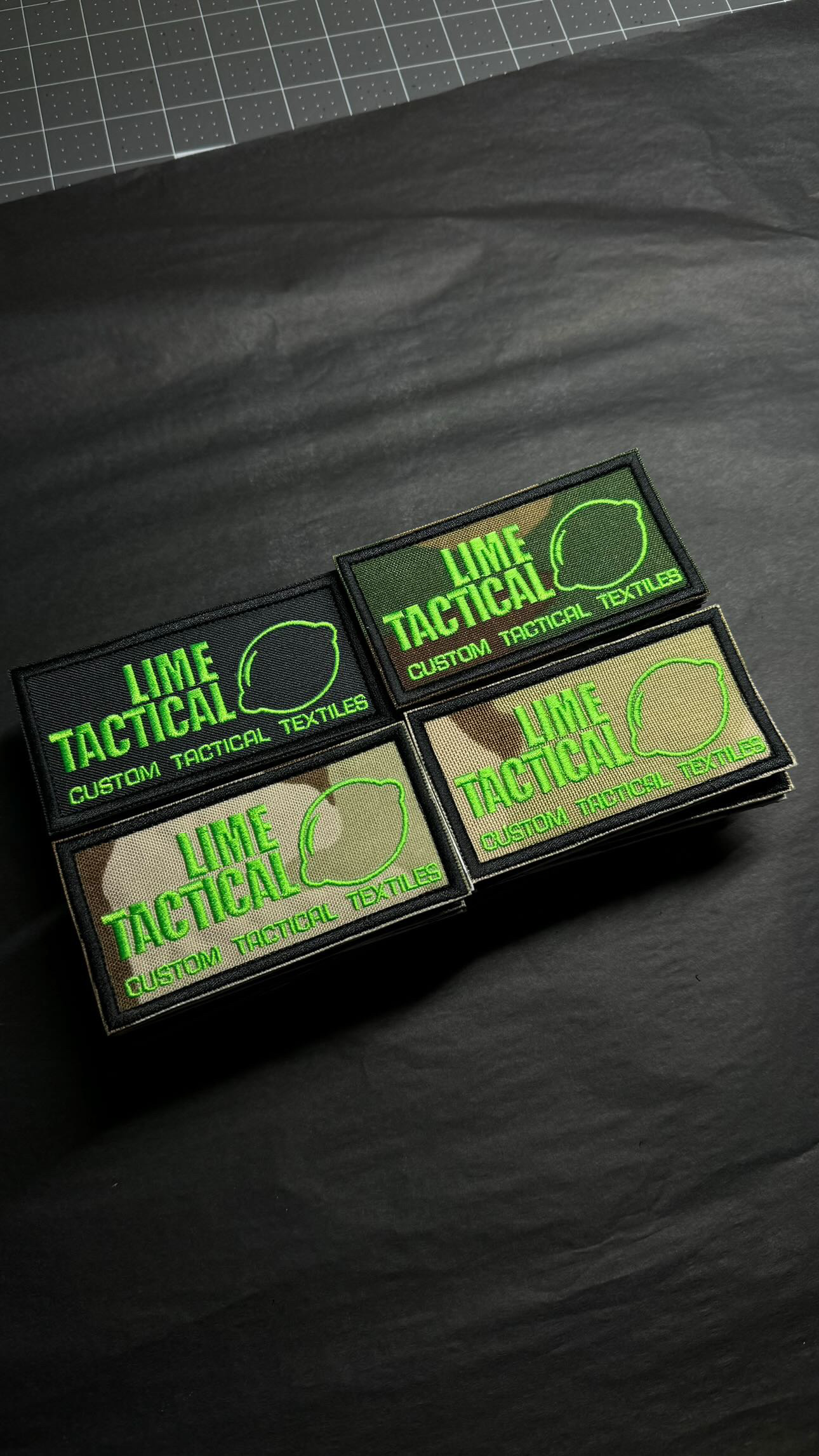 Lime Tactical 2x4" hook backed patches