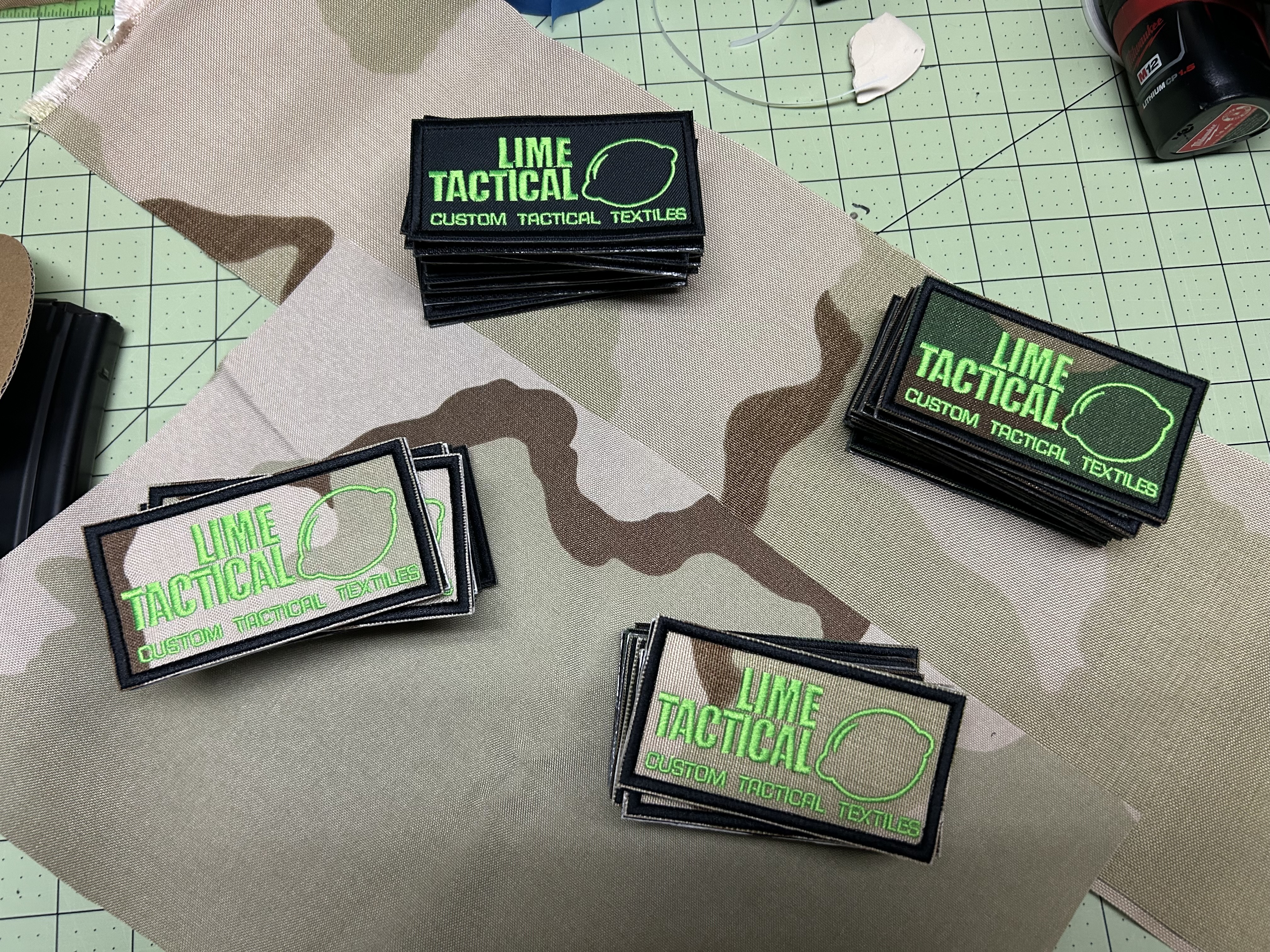 Lime Tactical 2x4" hook backed patches
