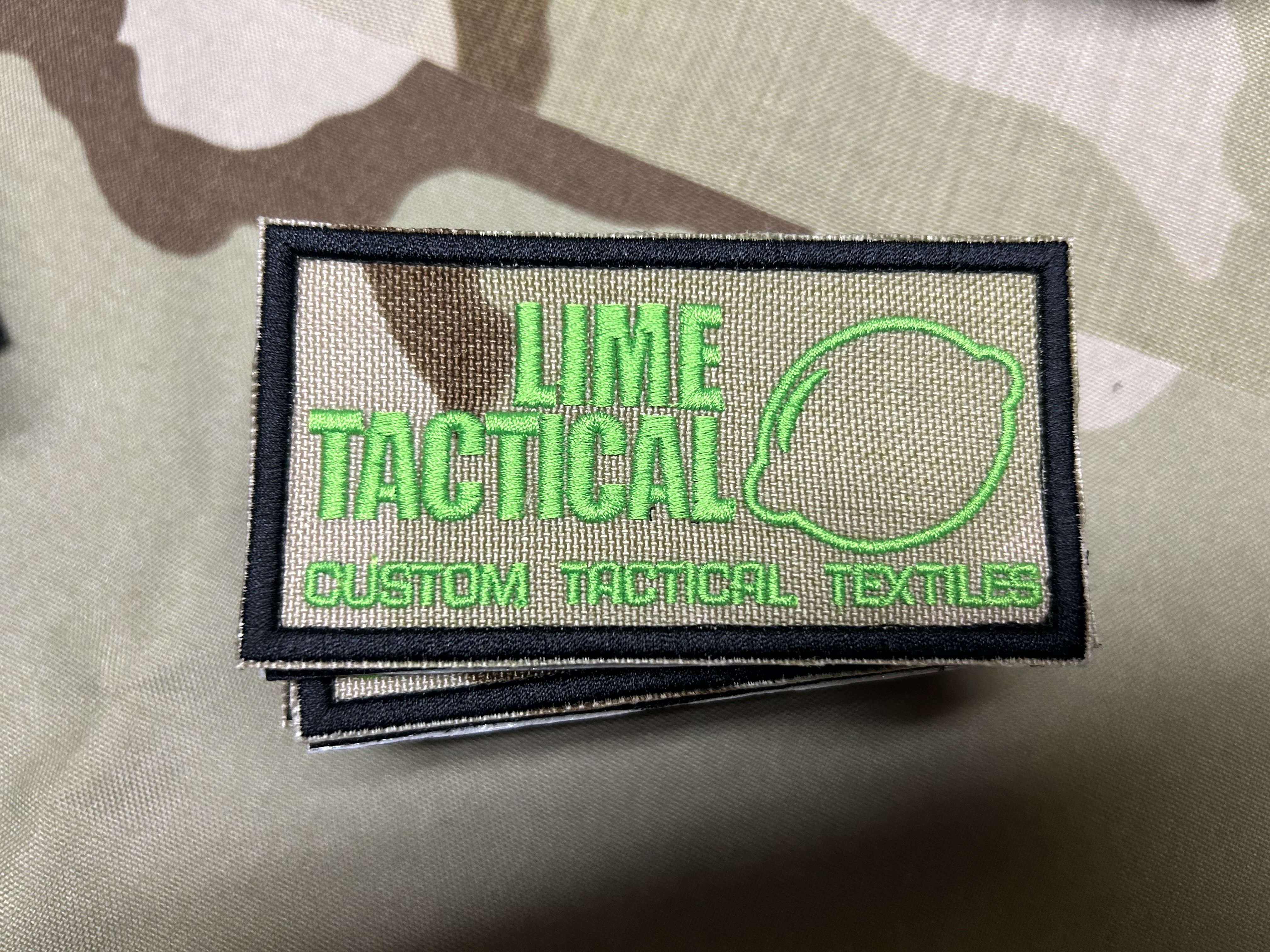 Lime Tactical 2x4" hook backed patches
