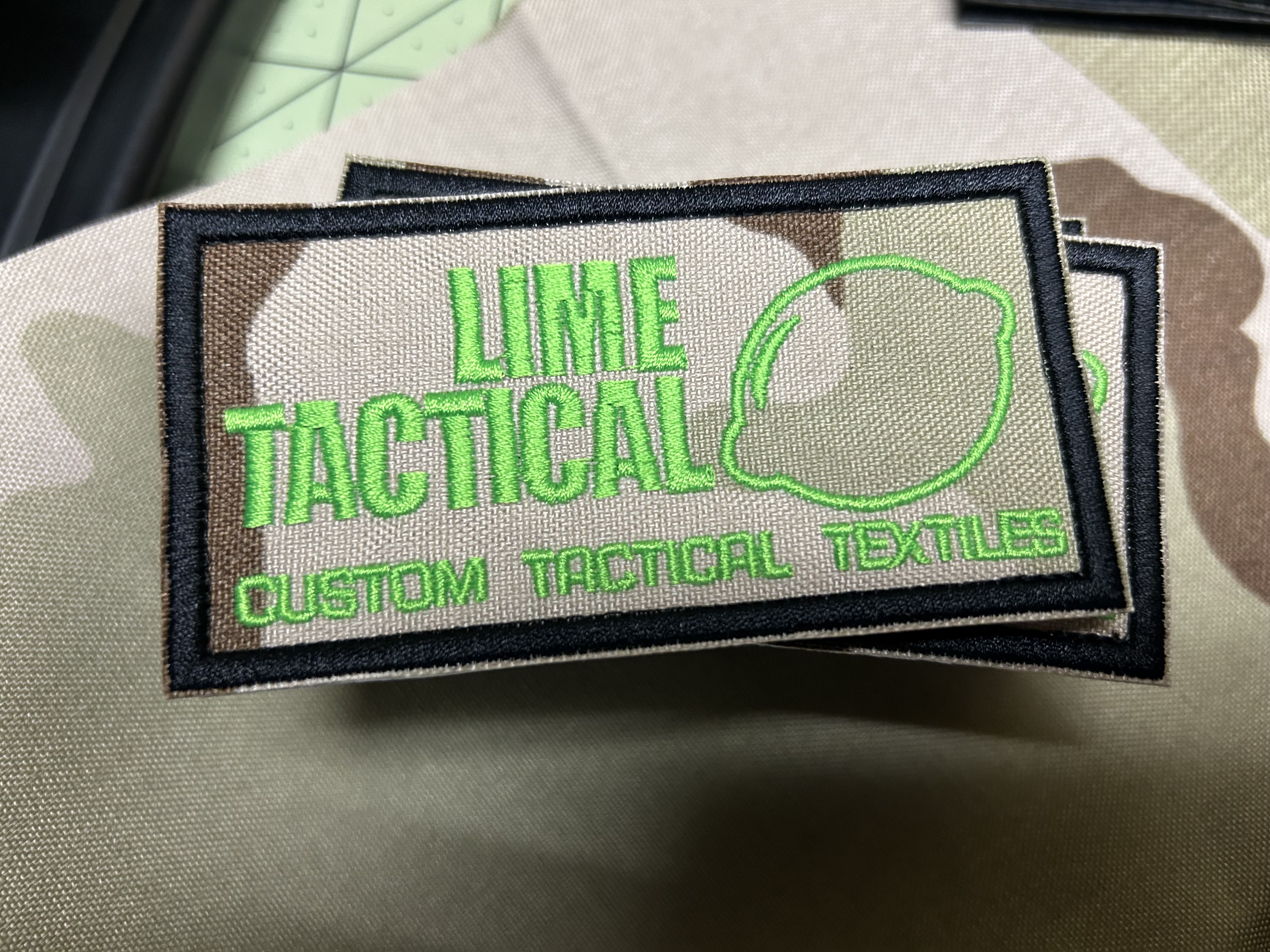 Lime Tactical 2x4" hook backed patches