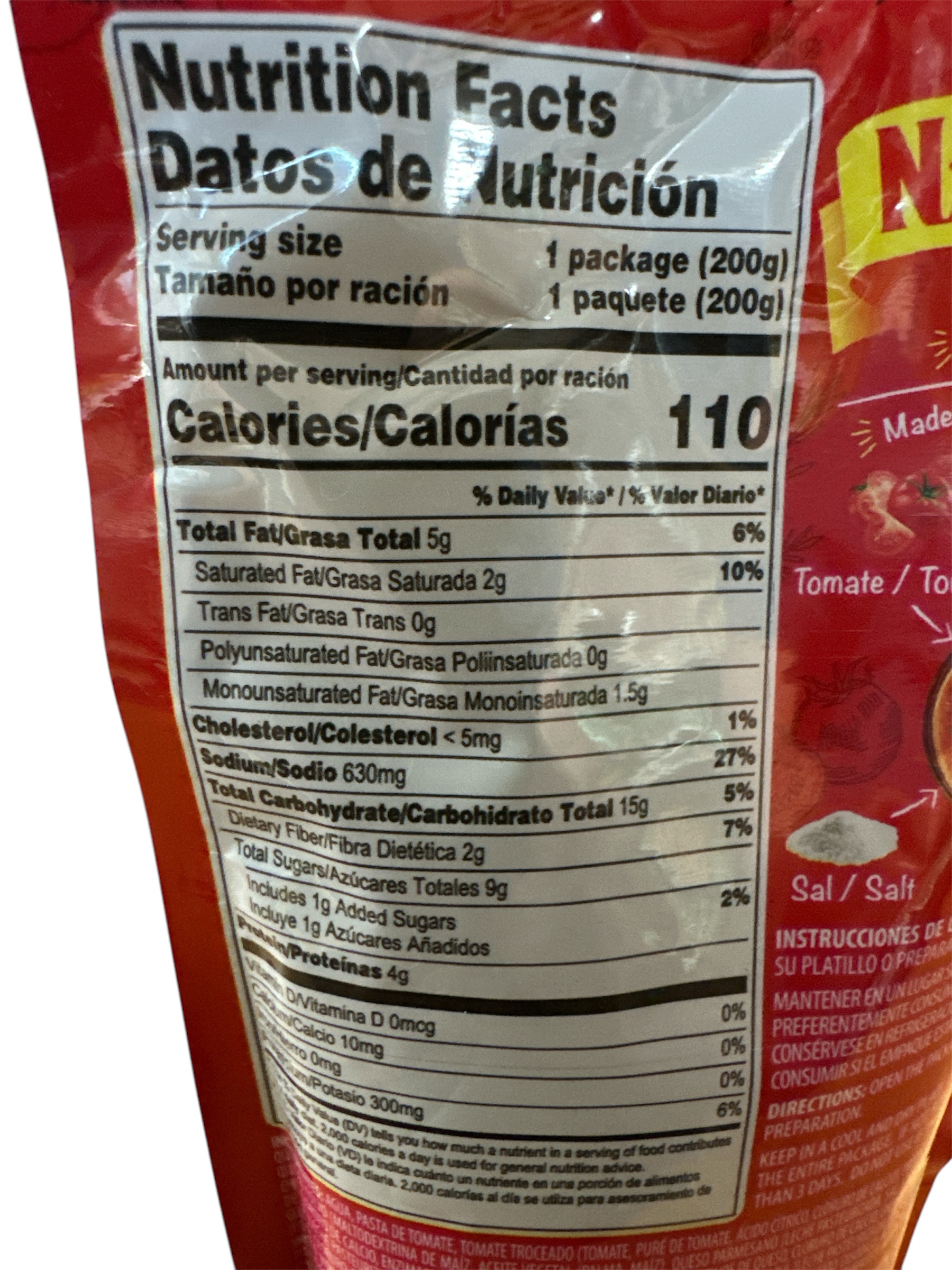 salsa de tomate con queso Naturas 