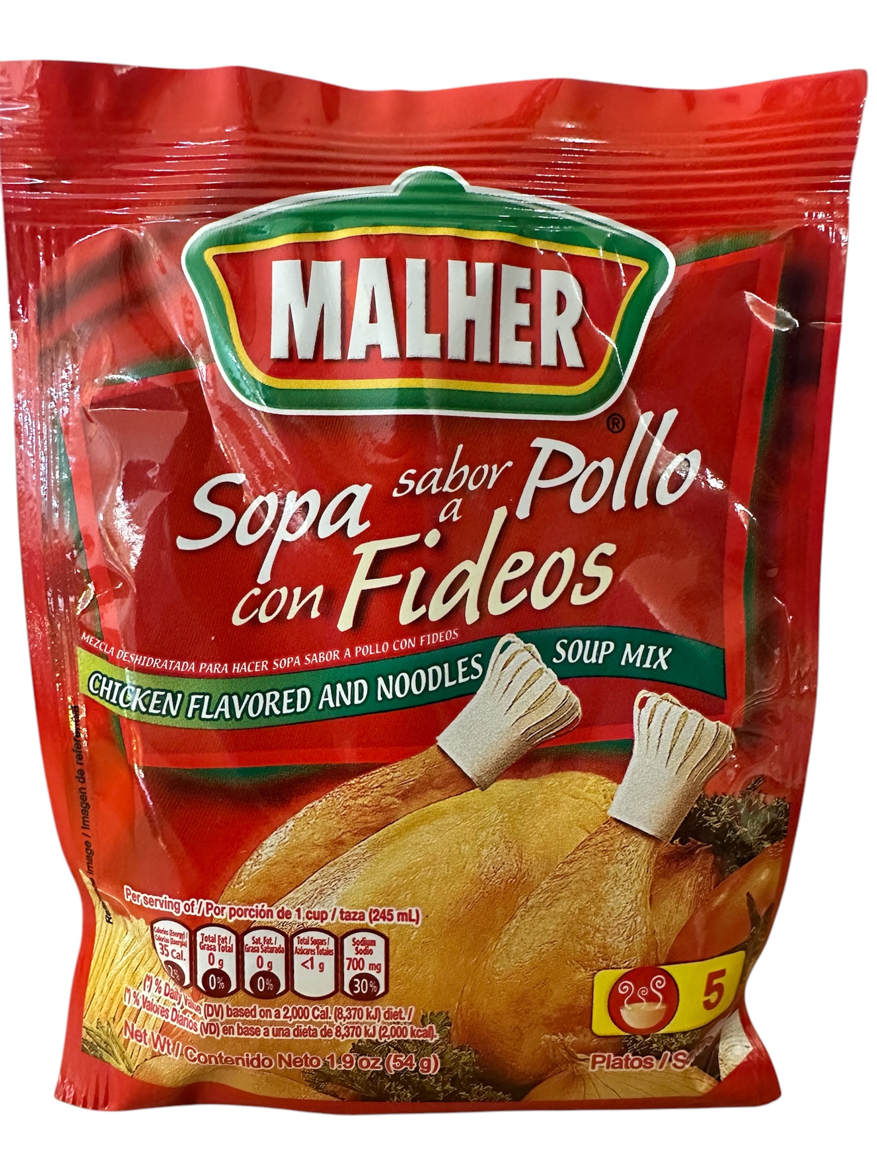 Sopa sabor a pollo con fideos sobre de 54g