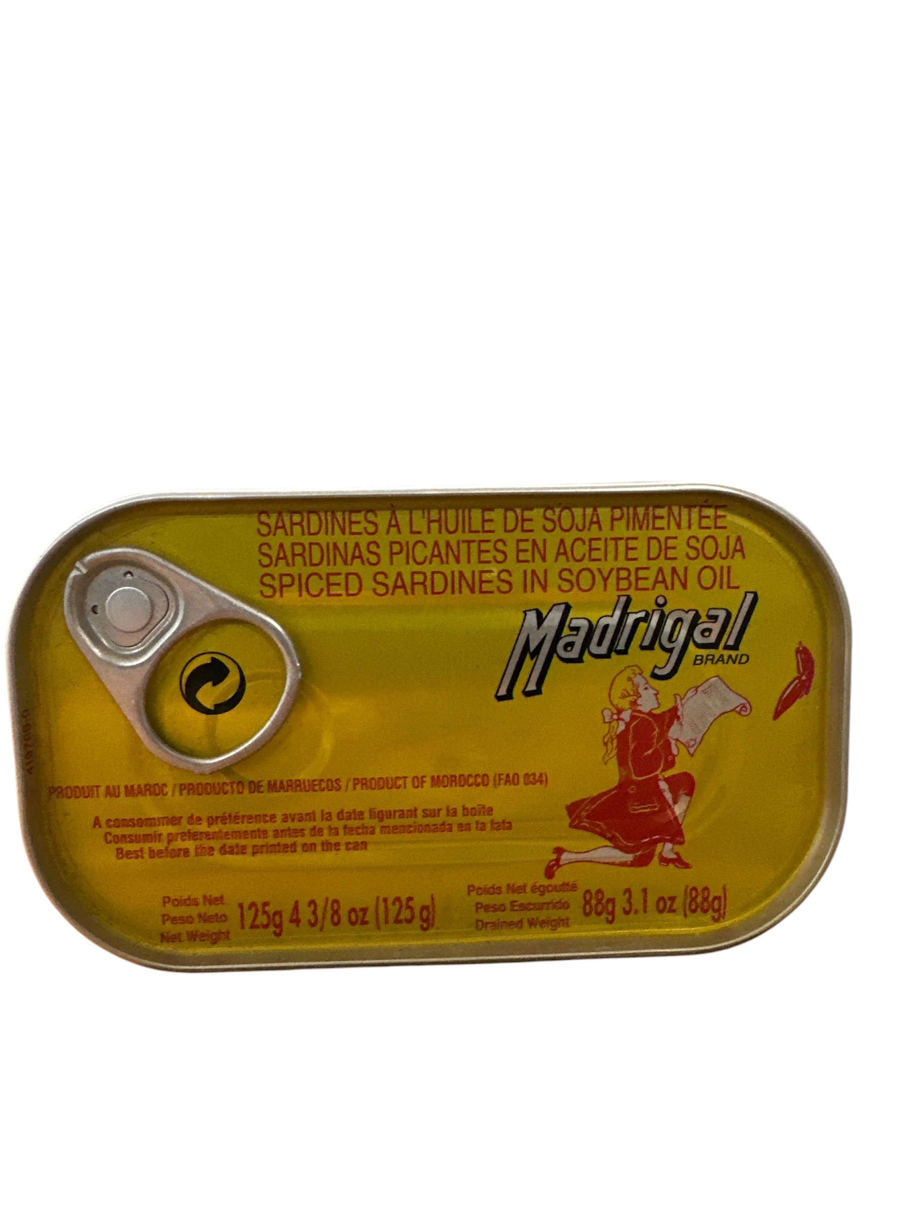 Sardinas picantes en aceite de soja 125g