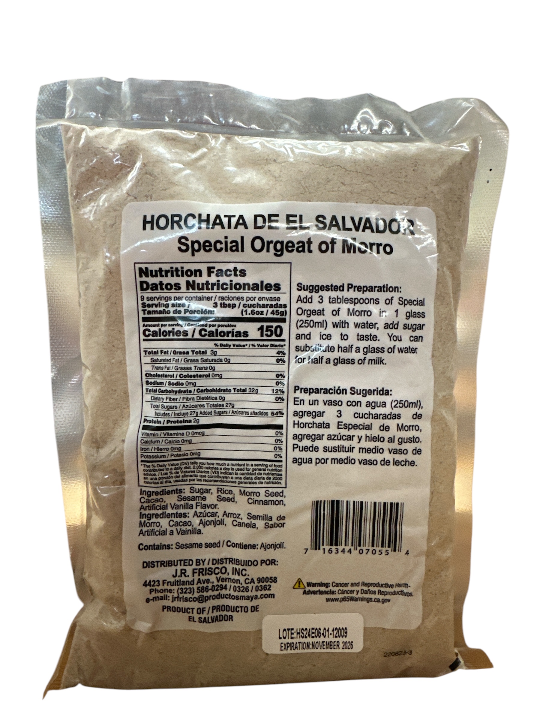 Horchata Especial de Morro