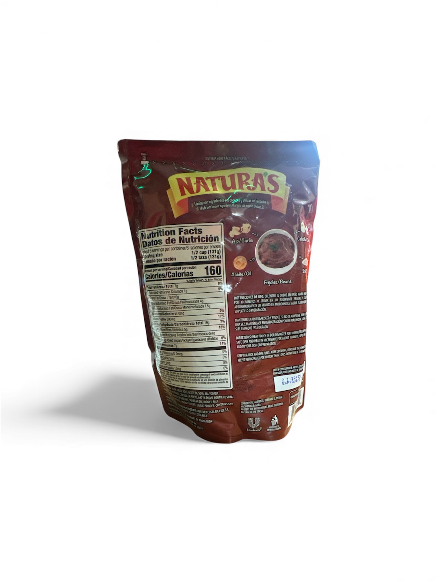 Frijoles Rojos Volteados Naturas 800g