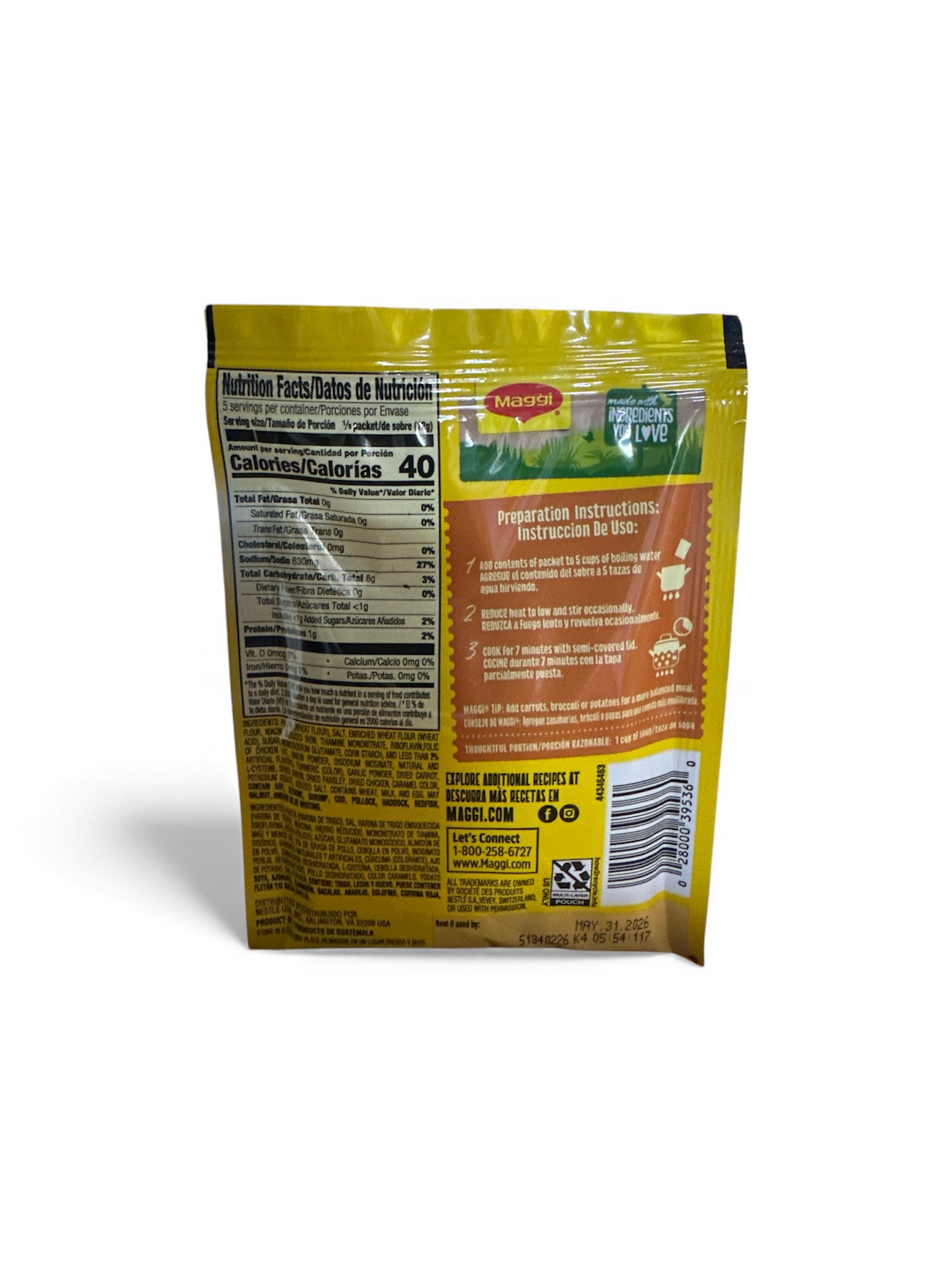 Sopa Criolla con Gallina y Fideos Maggi 60g 