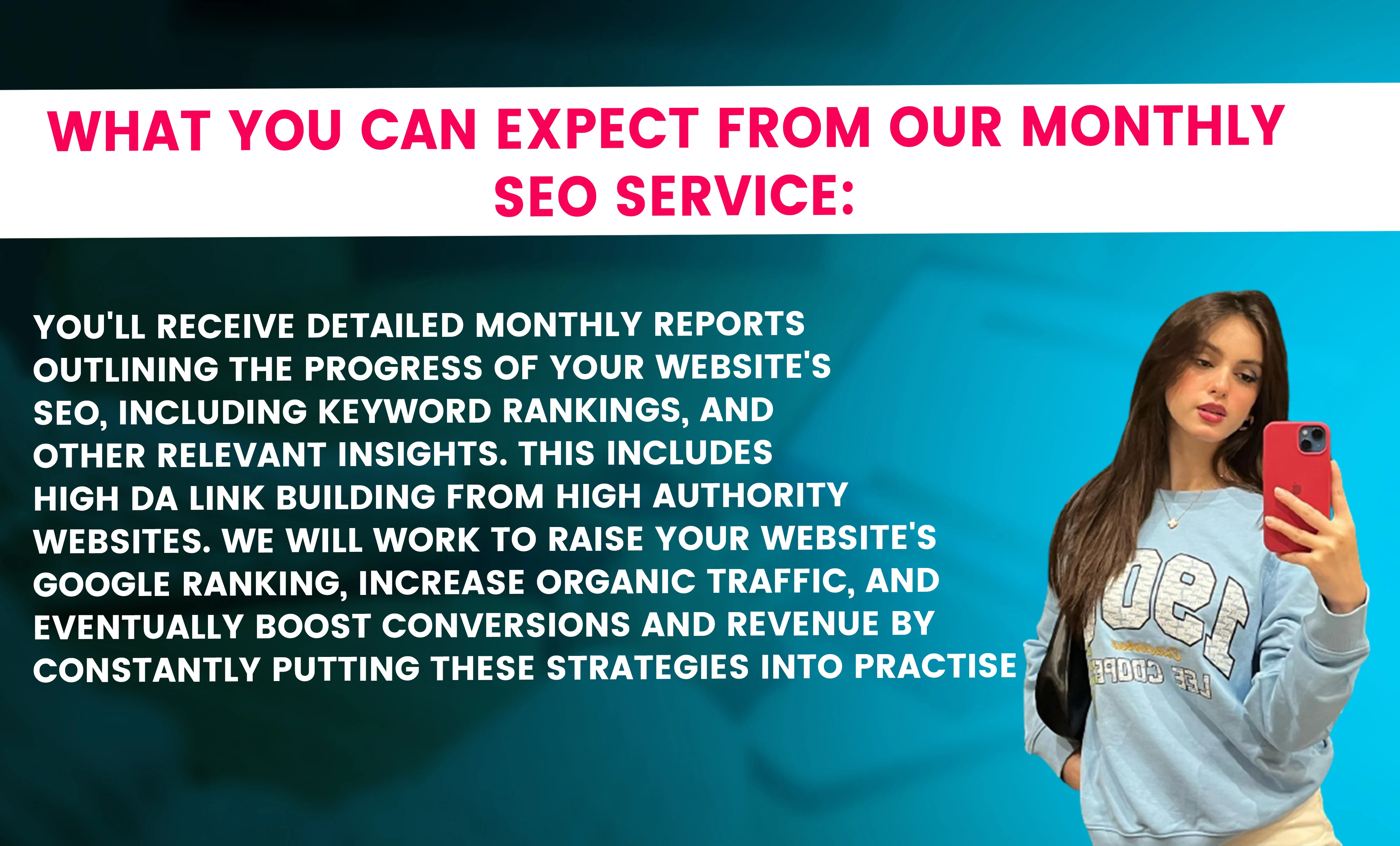 We will do monthly complete off page SEO service by high authority dofollow backlinks