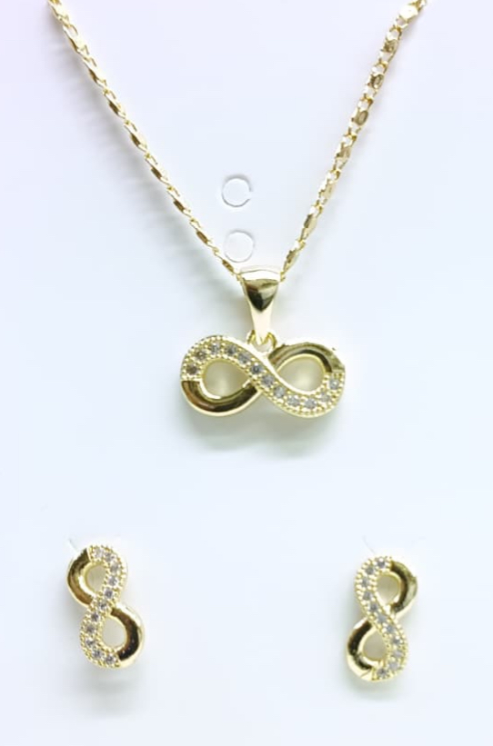 Conjunto de joyería con símbolo de infinito