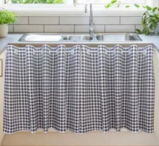 Cortina de cocina de cuadros