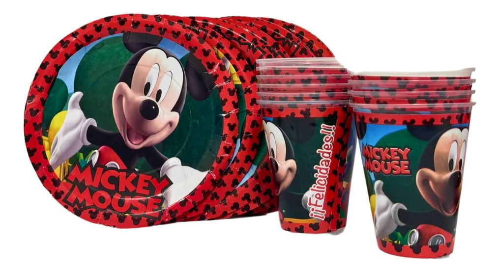 Platos, vasos 10 invitados MICKEY 2