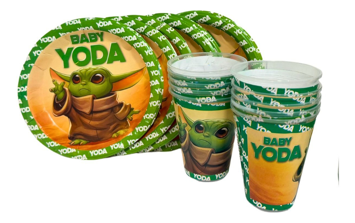 Platos, vasos fiesta 10 invitados BABY YODA