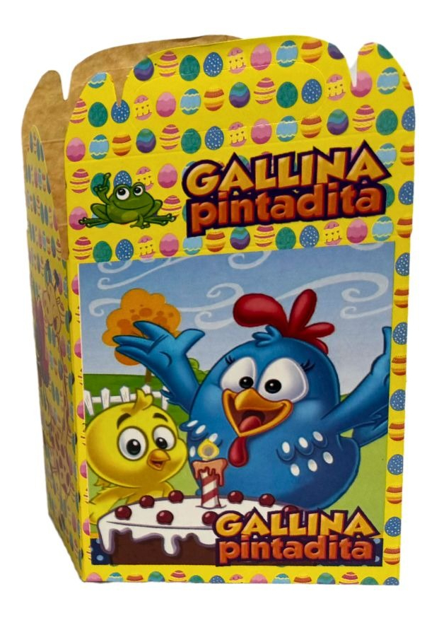 Dulceros fiesta temática 10 invitados GALLINA PINTADITA
